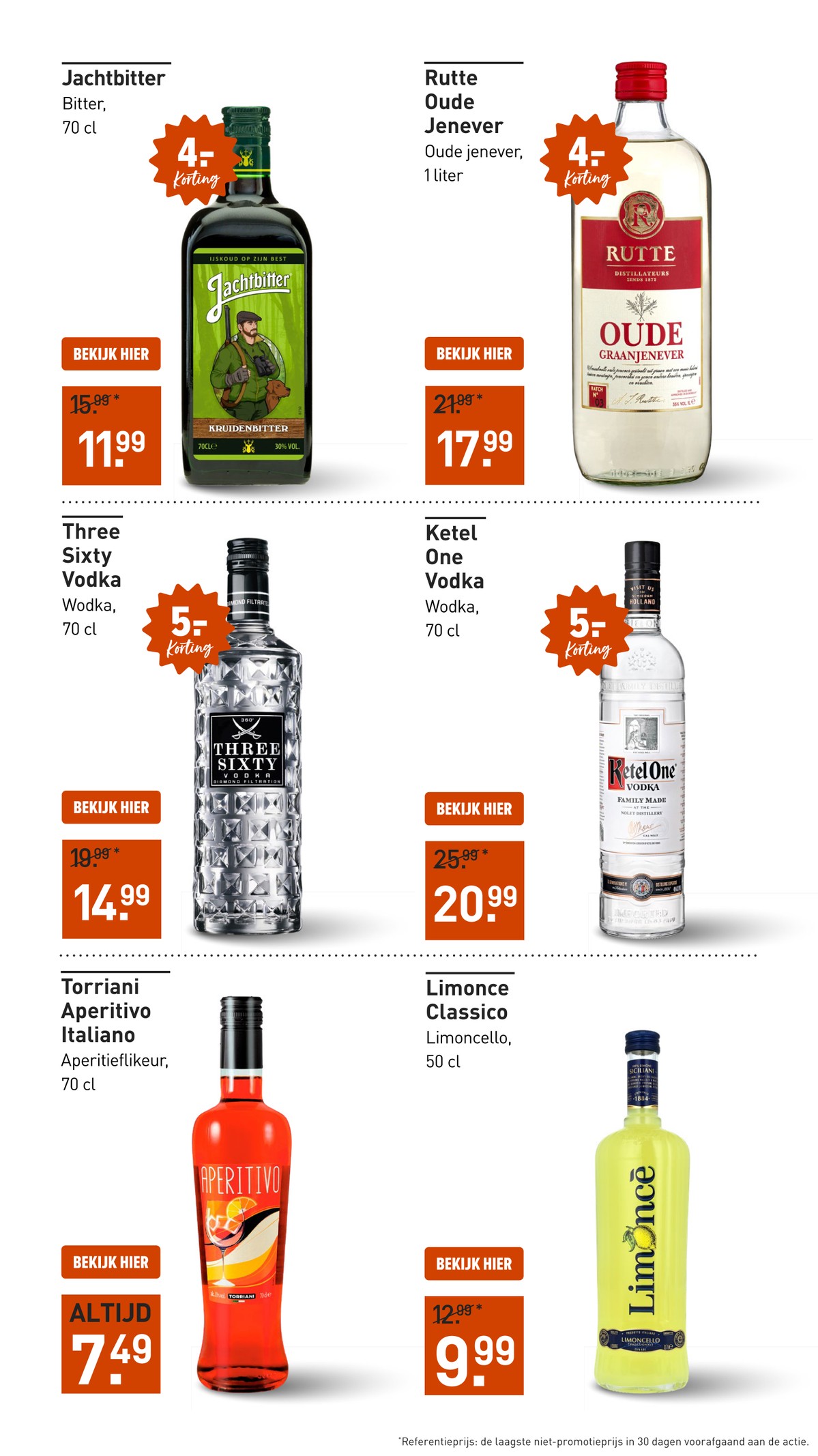 Jachtbitter Kruidenbitter, gemarkeerd op pagina 23 van de Gall & Gall folder