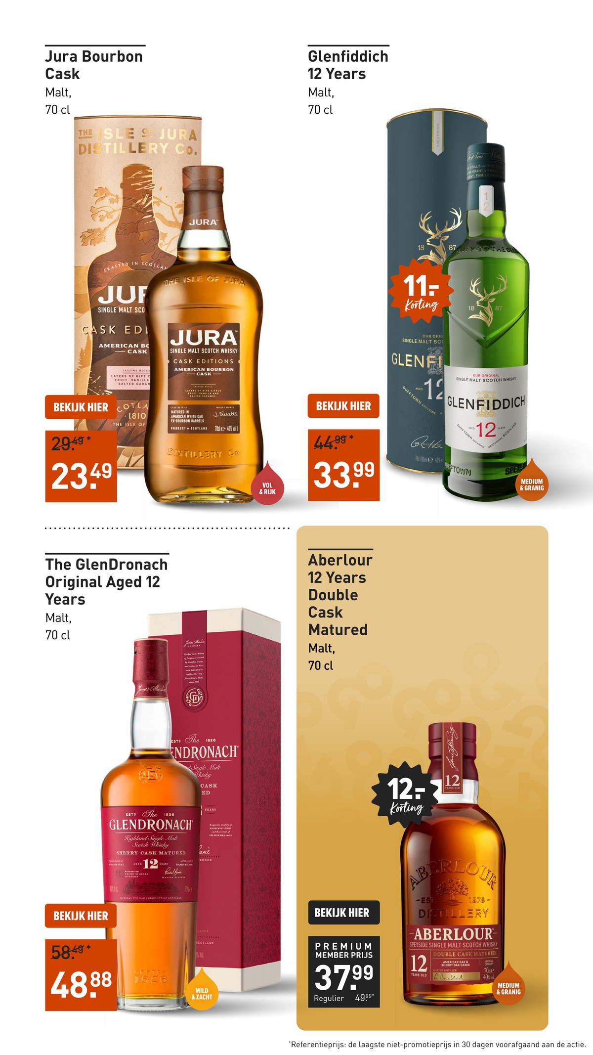 12 Years Single Malt Scotch Whisky, gemarkeerd op pagina 10 van de Gall & Gall folder