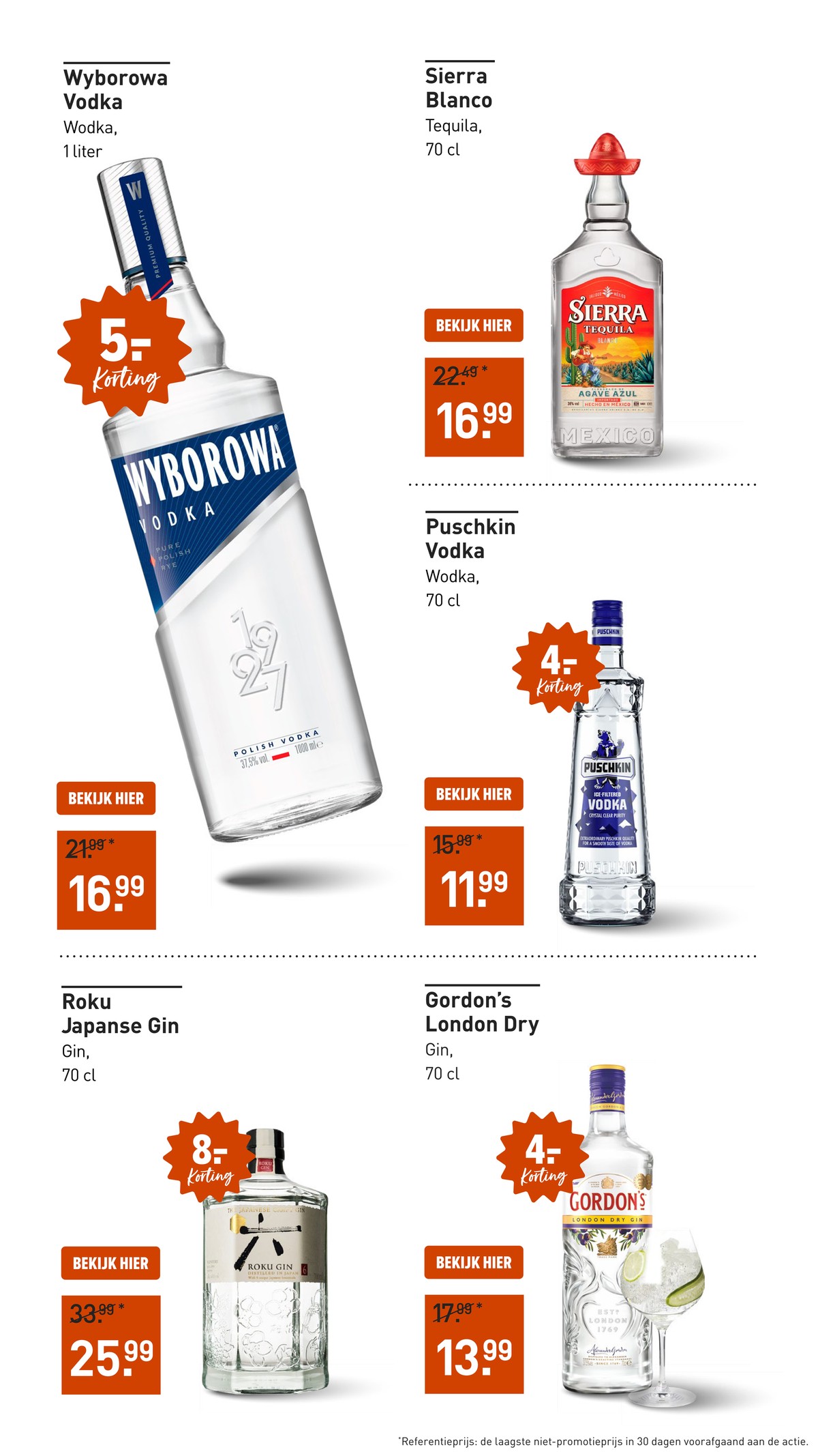 Puschkin Vodka, gemarkeerd op pagina 12 van de Gall & Gall folder