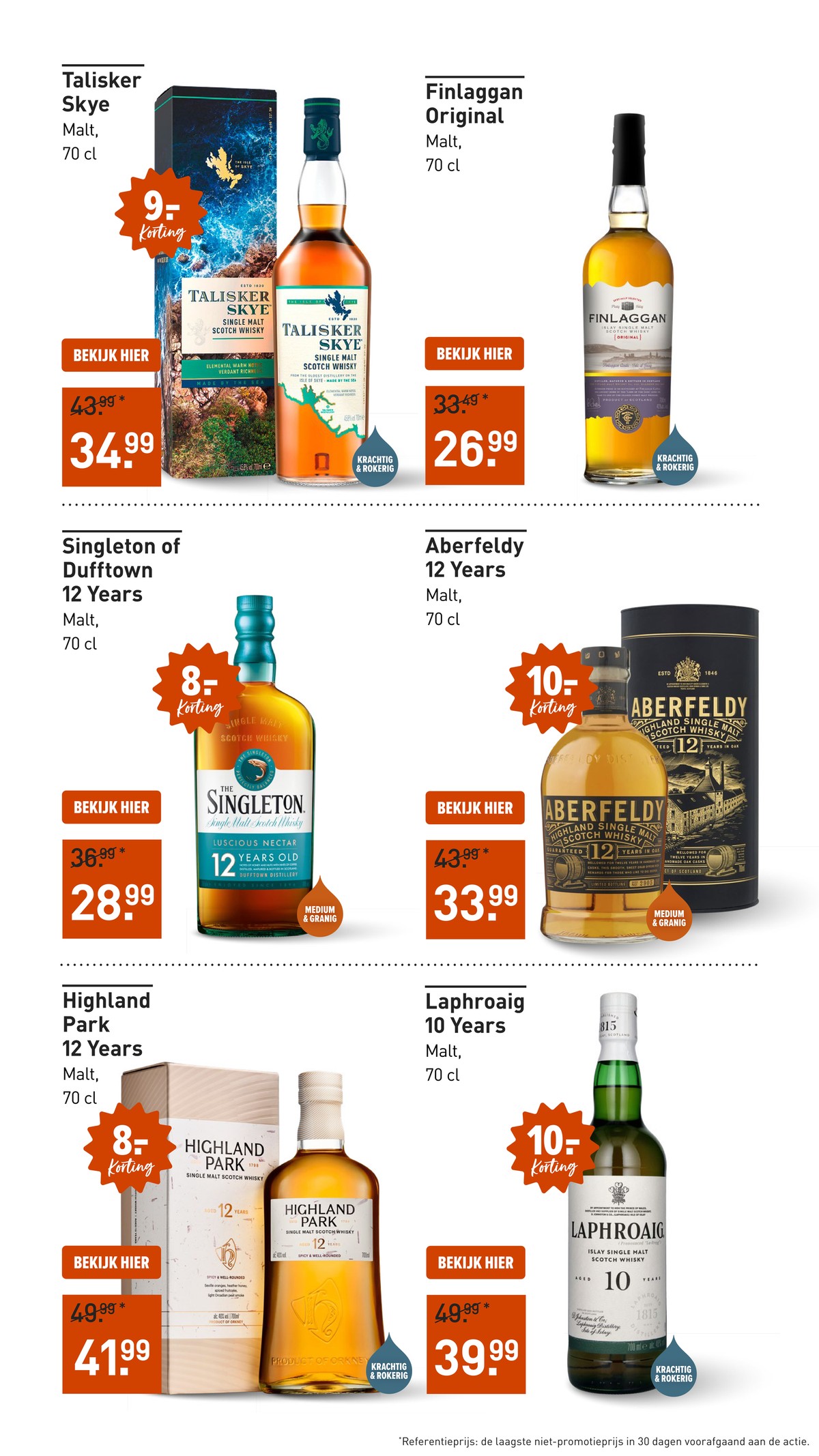 Skye Single Malt Scotch Whisky, gemarkeerd op pagina 19 van de Gall & Gall folder