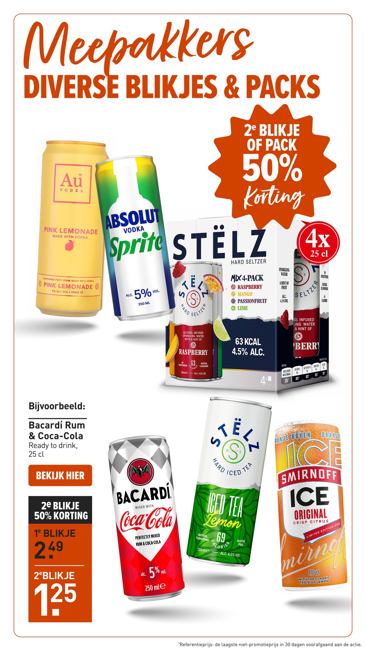 Bacardí Rum & Coca-Cola, gemarkeerd op pagina 12 van de Gall & Gall folder