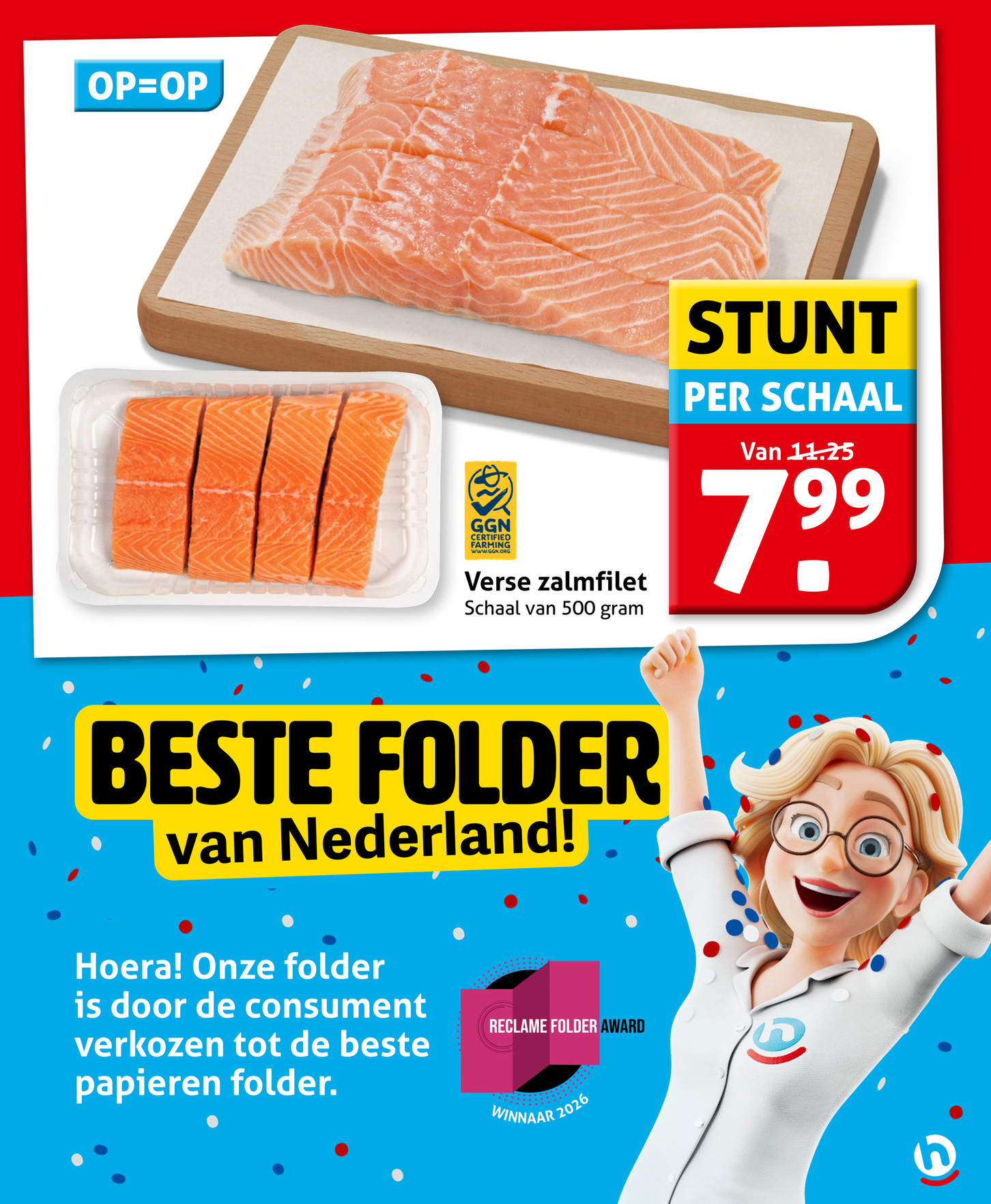 Verse zalmfilet, gemarkeerd op pagina 3 van de Hoogvliet folder