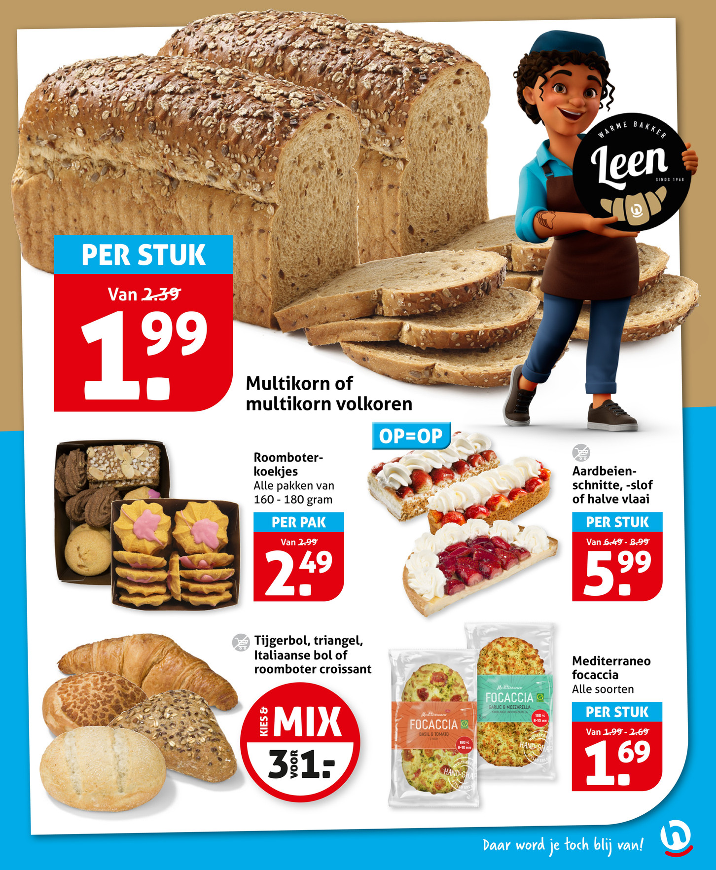 Roomboterkoekjes, gemarkeerd op pagina 15 van de Hoogvliet folder