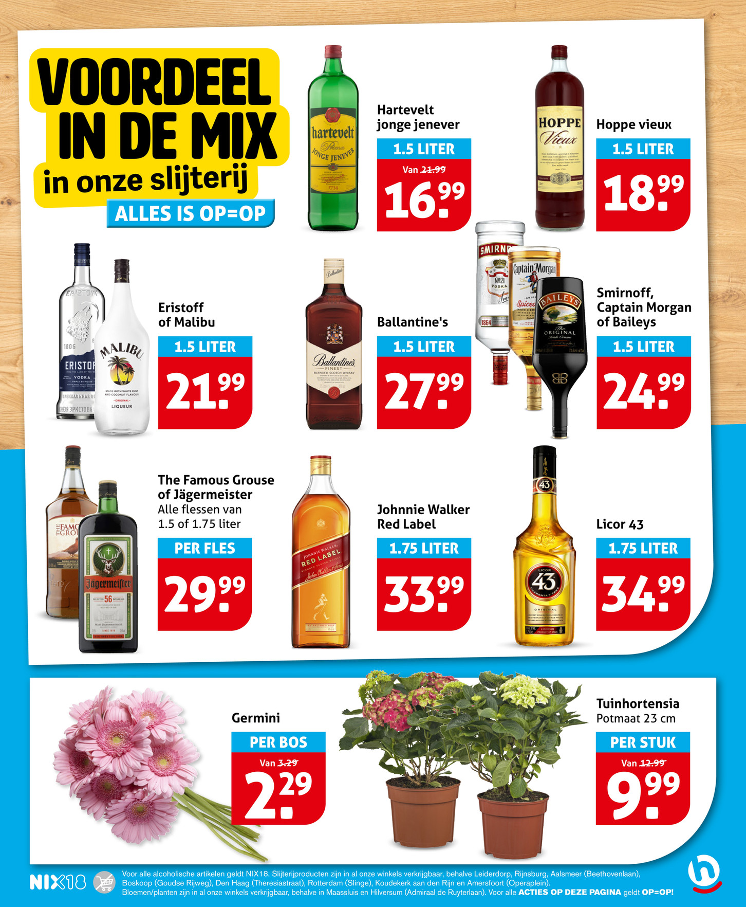 The Famous Grouse of Jägermeister, gemarkeerd op pagina 21 van de Hoogvliet folder