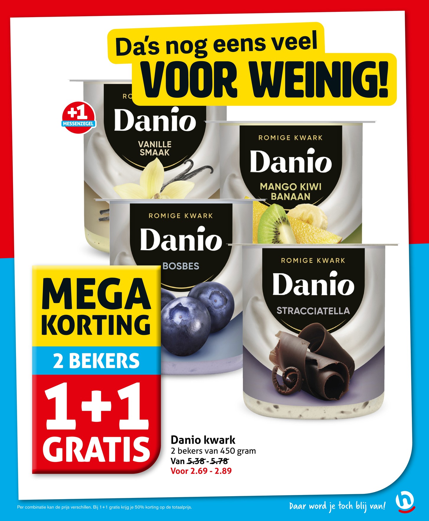 Danio kwark, gemarkeerd op pagina 7 van de Hoogvliet folder