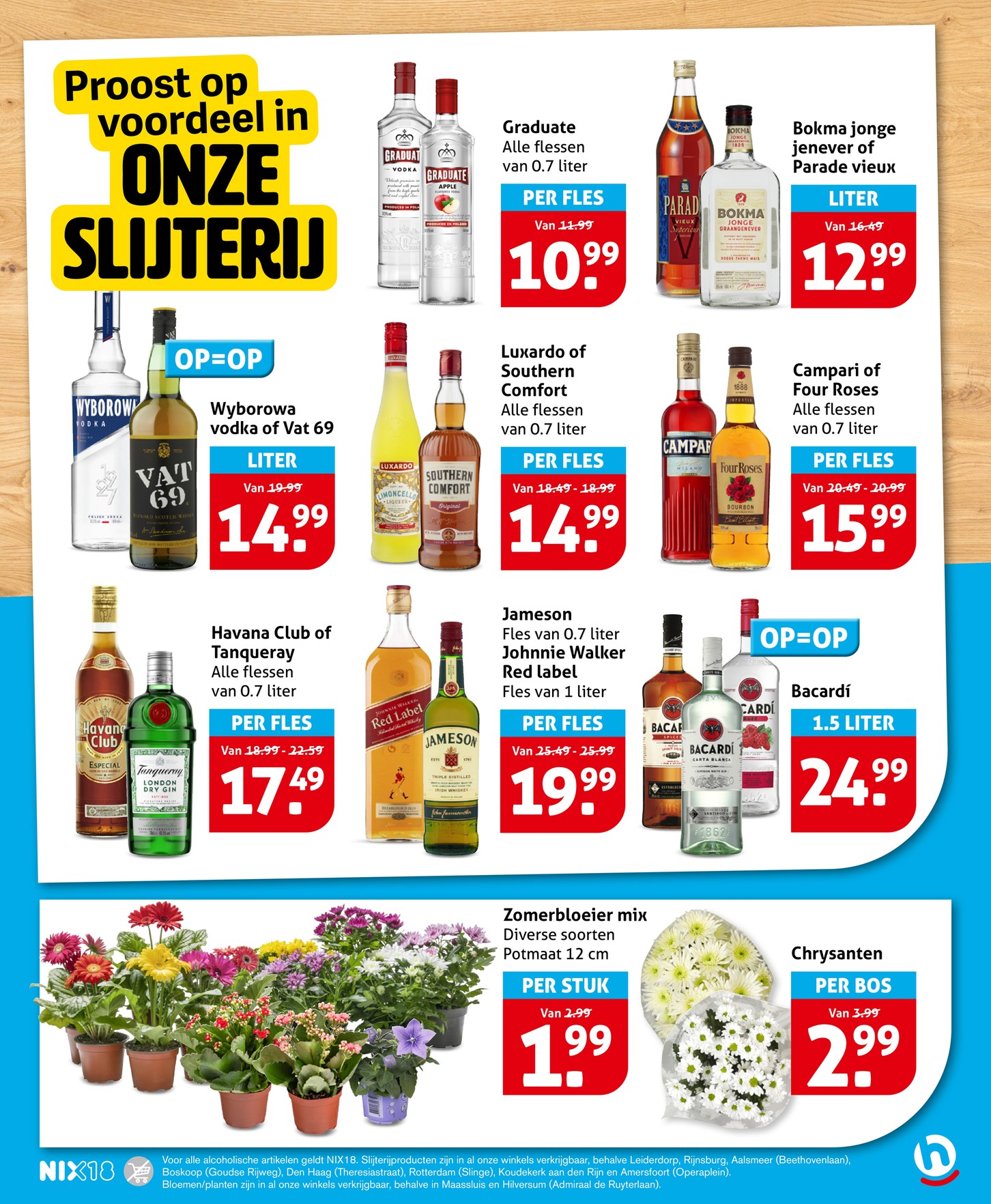 Johnnie Walker Red Label of Jameson, gemarkeerd op pagina 21 van de Hoogvliet folder