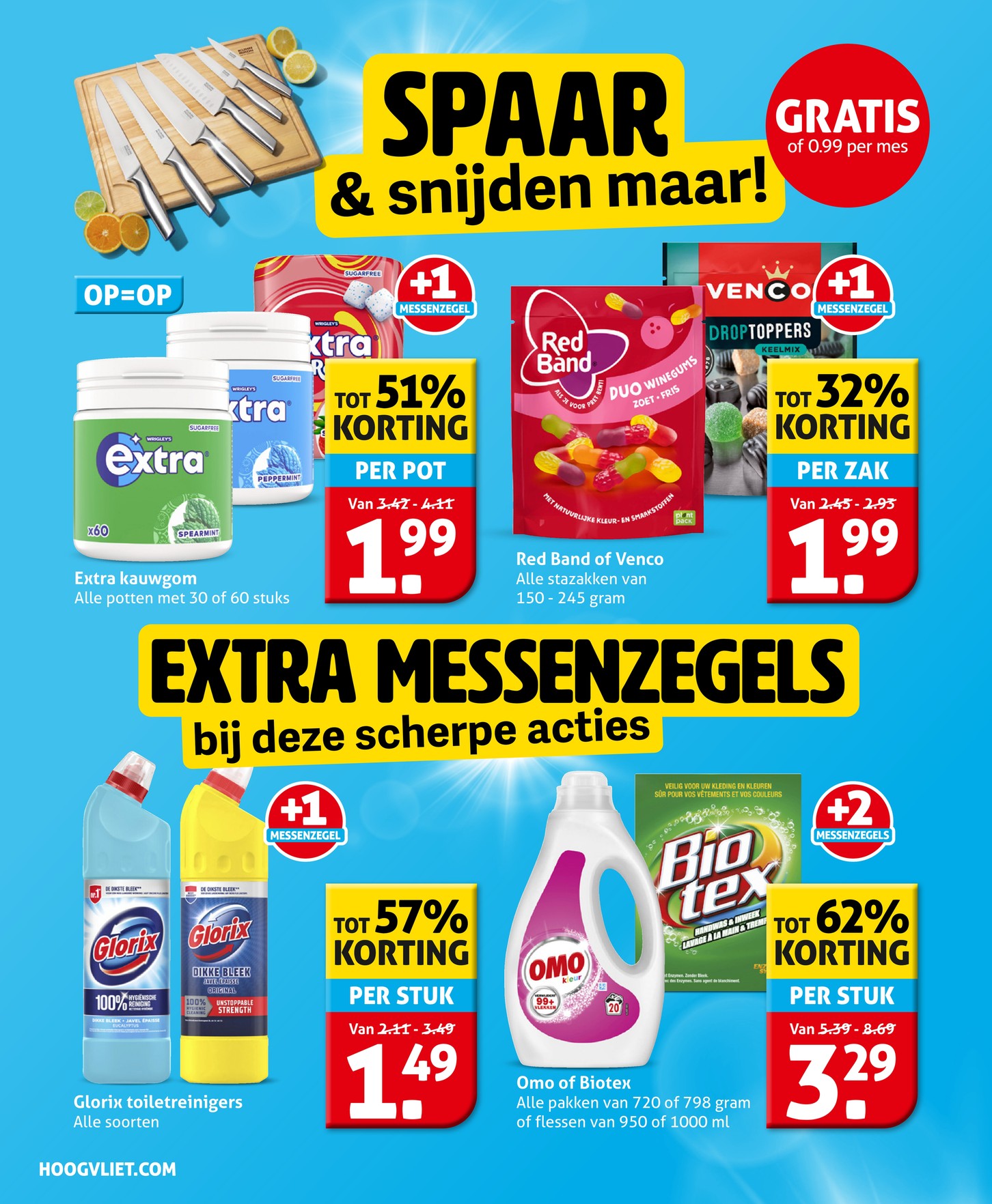 Extra kauwgom, gemarkeerd op pagina 4 van de Hoogvliet folder