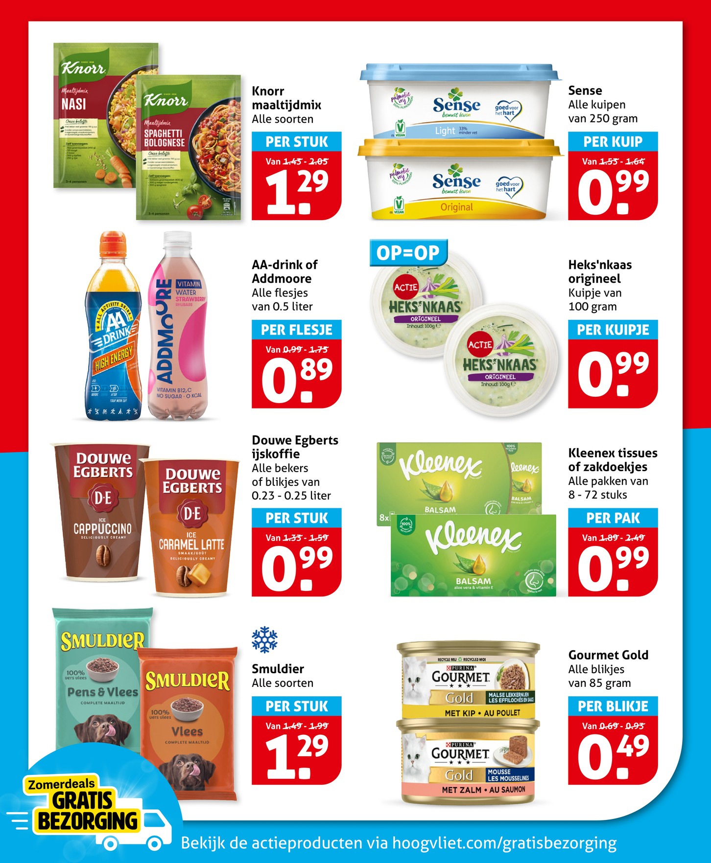 tissues of zakdoekjes, gemarkeerd op pagina 6 van de Hoogvliet folder
