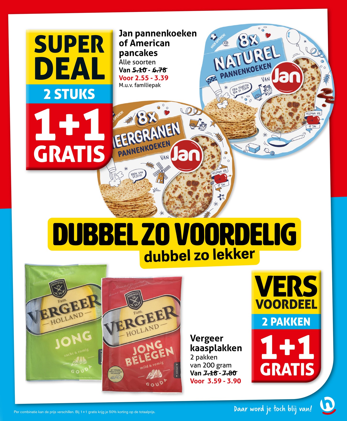 Vergeer kaasplakken, gemarkeerd op pagina 7 van de Hoogvliet folder