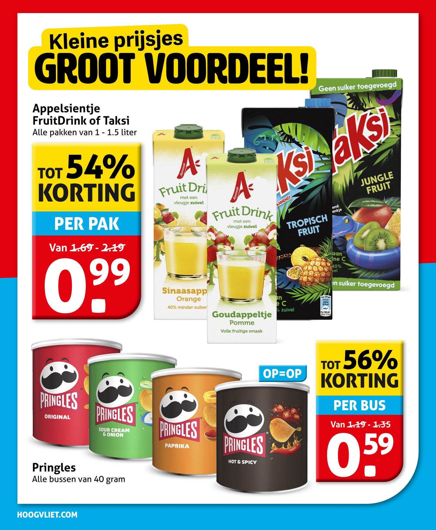 Pringles, gemarkeerd op pagina 8 van de Hoogvliet folder