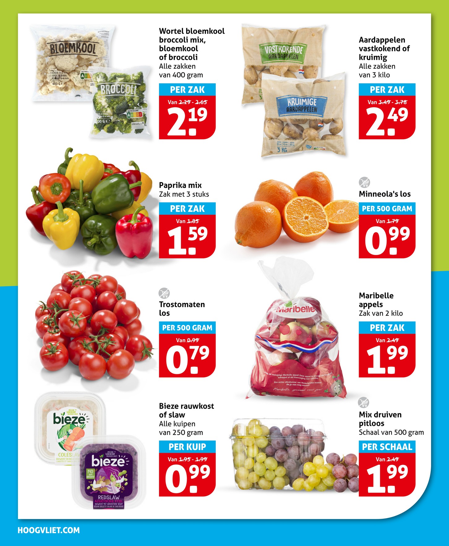 Wortel bloemkool broccoli mix, bloemkool of broccoli, gemarkeerd op pagina 10 van de Hoogvliet folder