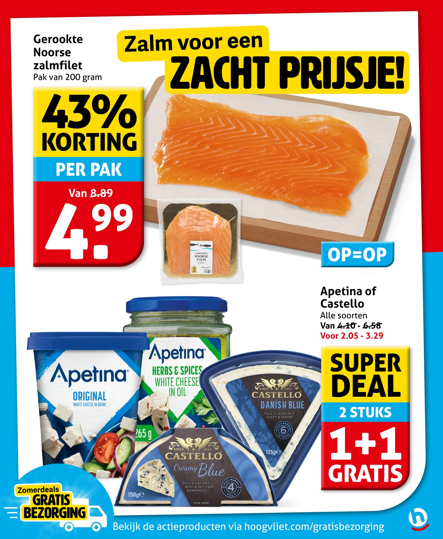 Witte kaas of blauwe kaas, gemarkeerd op pagina 15 van de Hoogvliet folder