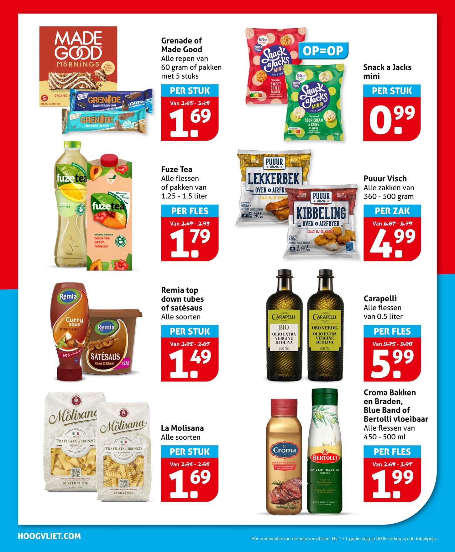 Fuze Tea, gemarkeerd op pagina 18 van de Hoogvliet folder