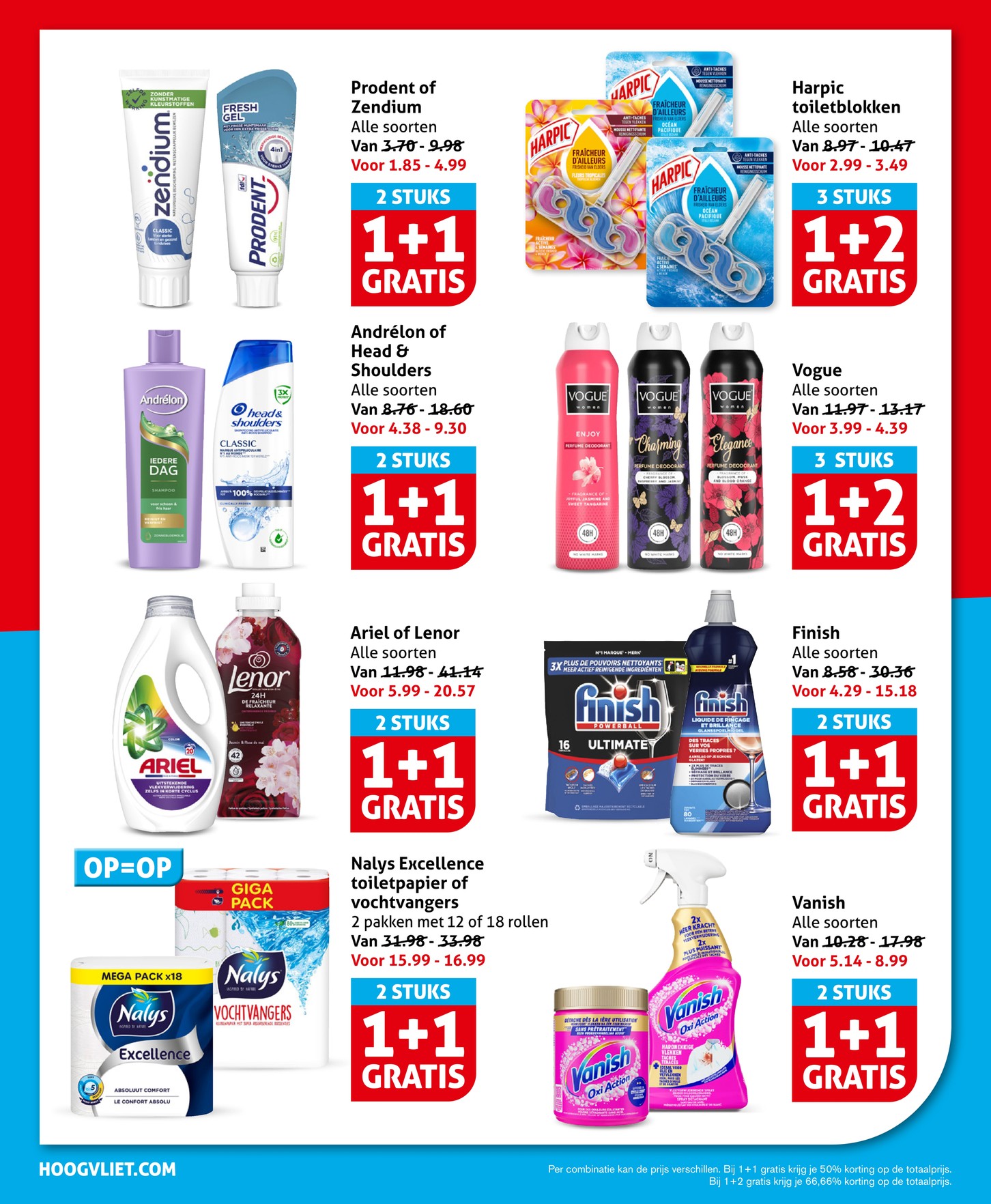 Wasmiddel of wasverzachter, gemarkeerd op pagina 22 van de Hoogvliet folder