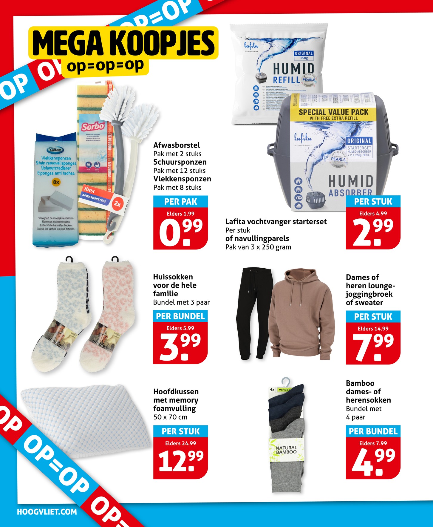 Hoofdkussen met memory foamvulling, gemarkeerd op pagina 24 van de Hoogvliet folder