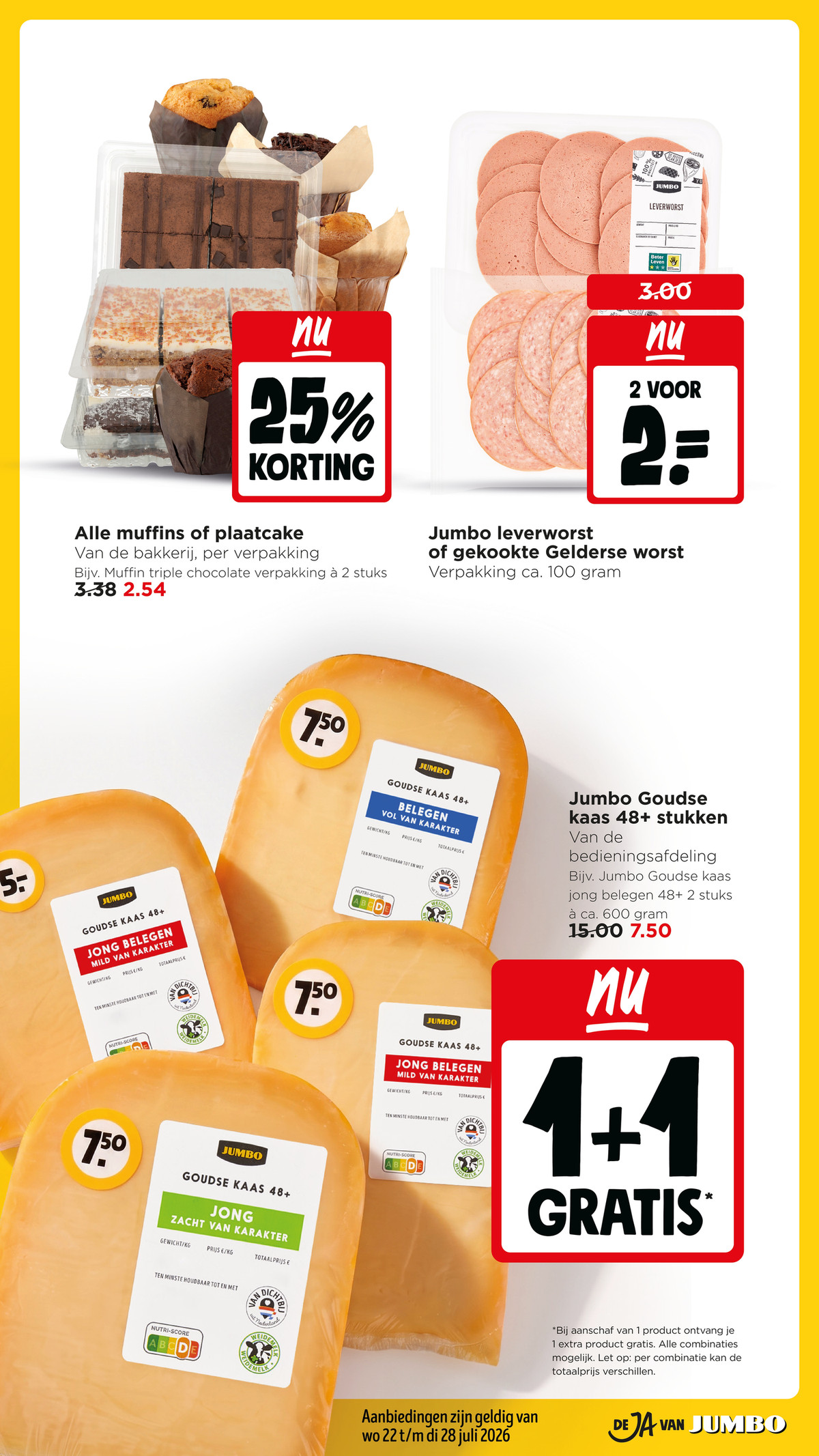 Alle muffins of plaatcake, gemarkeerd op pagina 8 van de Jumbo folder