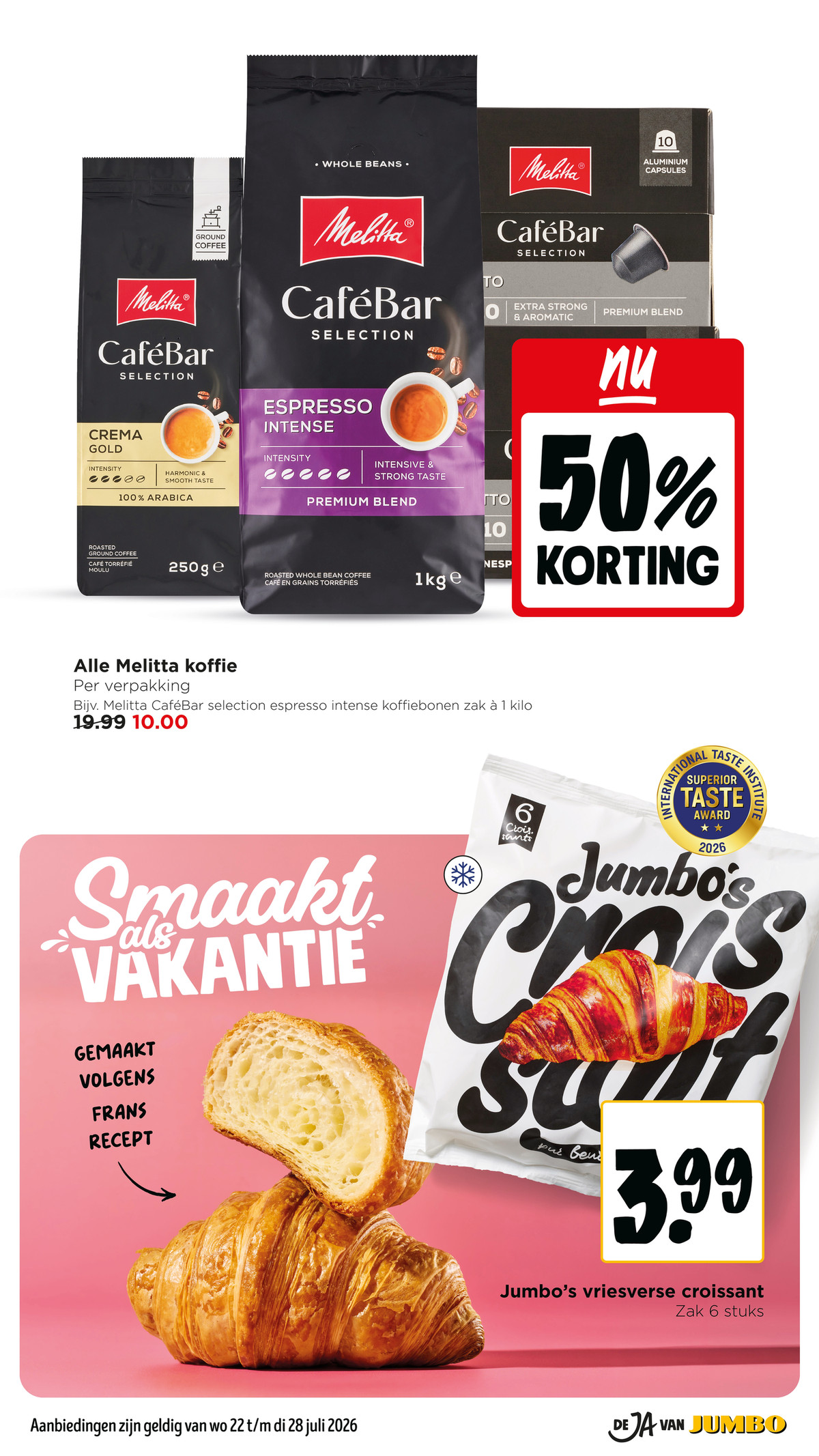 CaféBar Selection koffie, gemarkeerd op pagina 9 van de Jumbo folder