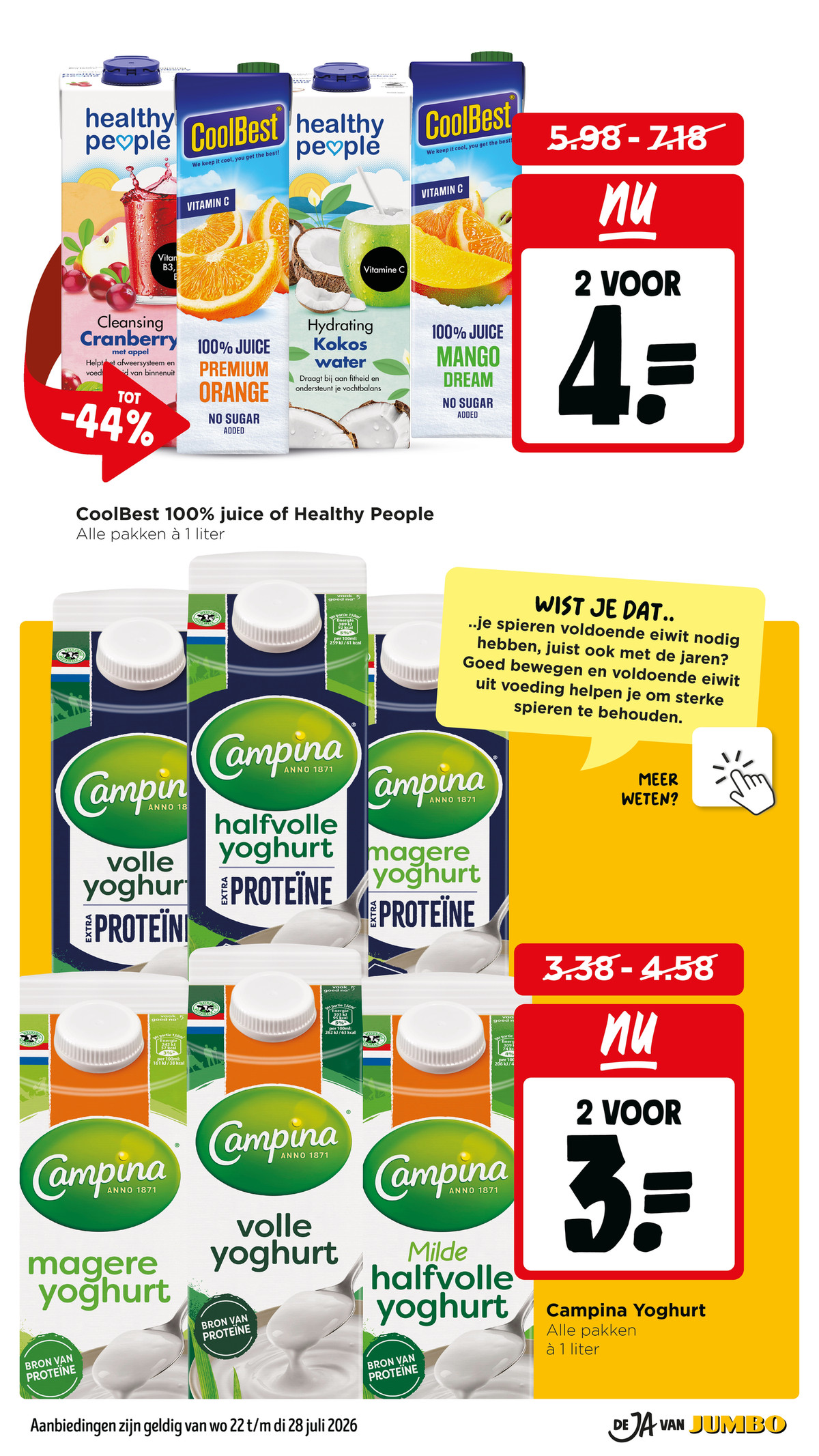 Healthy People / CoolBest sap, gemarkeerd op pagina 10 van de Jumbo folder