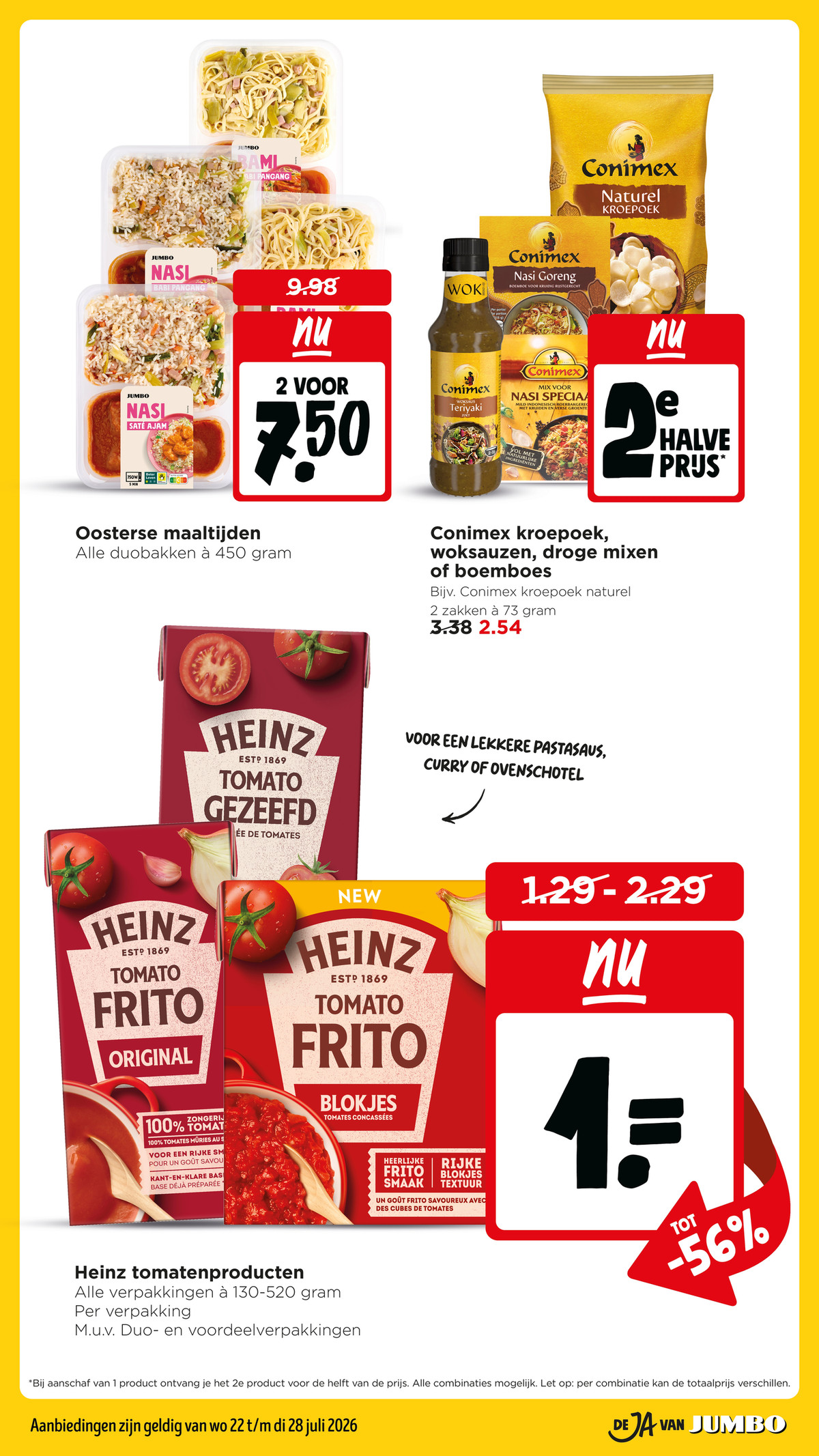 Oosterse maaltijden, gemarkeerd op pagina 14 van de Jumbo folder
