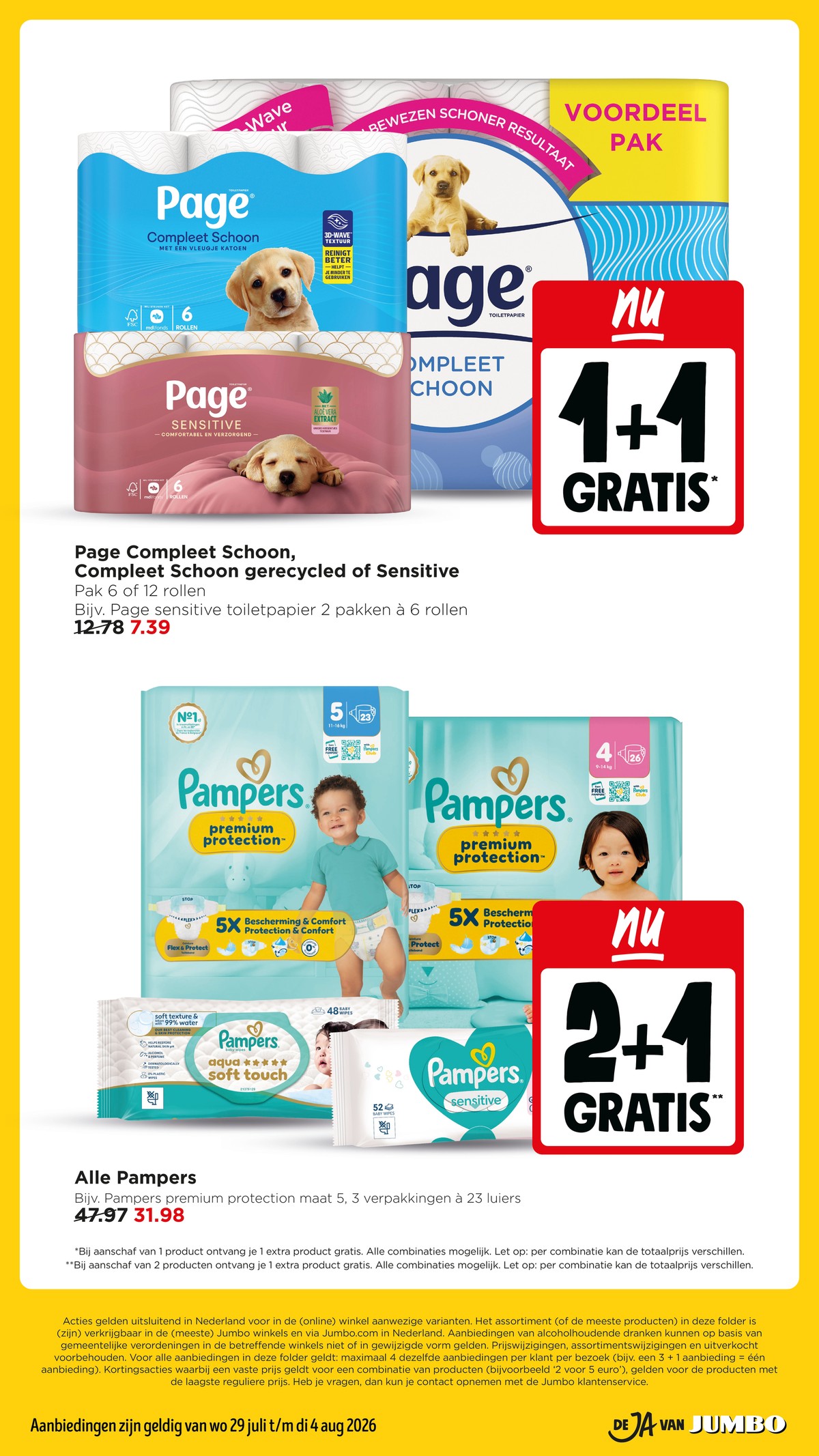 Page Compleet Schoon, Compleet Schoon gerecycled of Sensitive, gemarkeerd op pagina 23 van de Jumbo folder