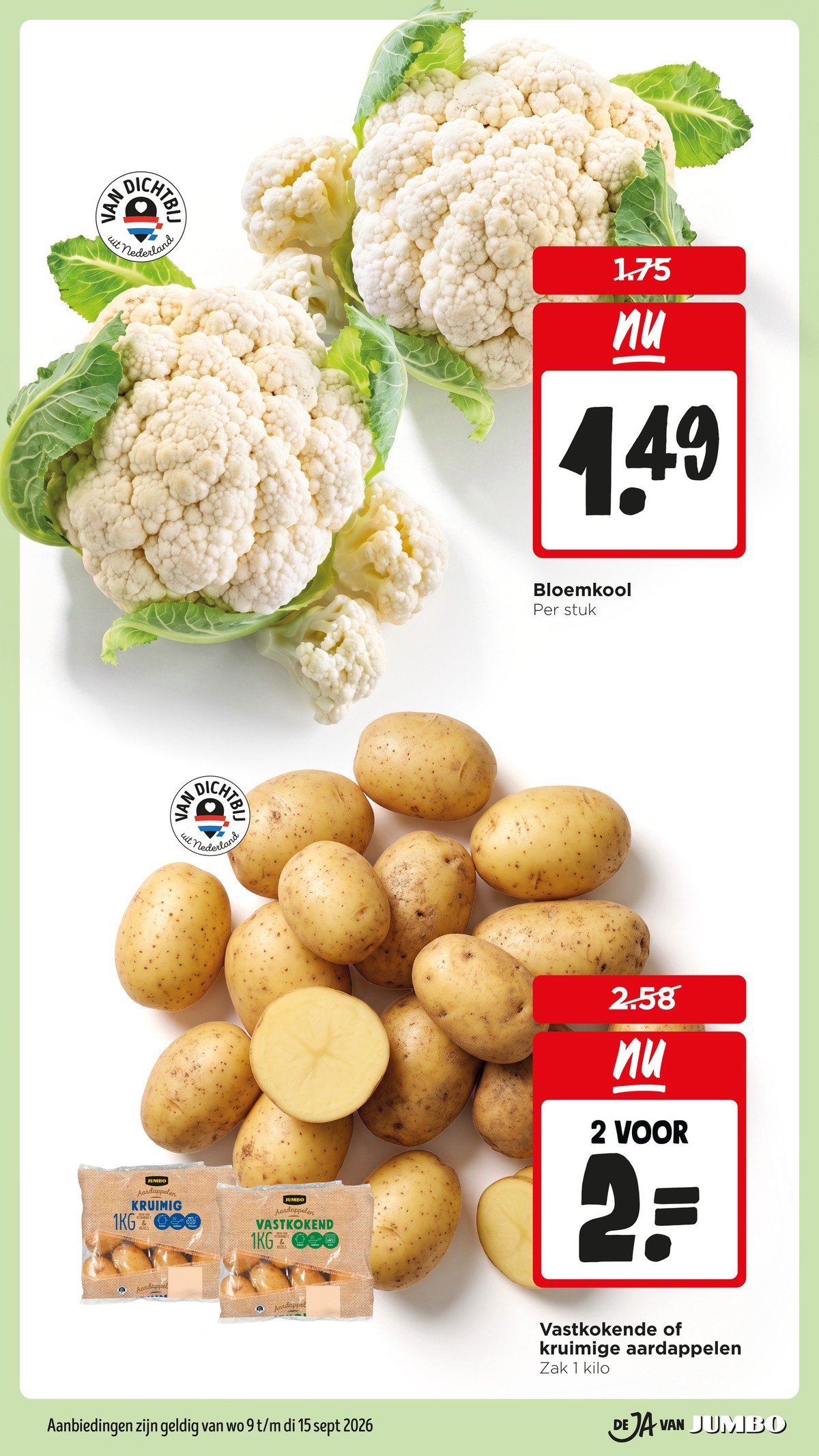 Bloemkool, gemarkeerd op pagina 4 van de Jumbo folder