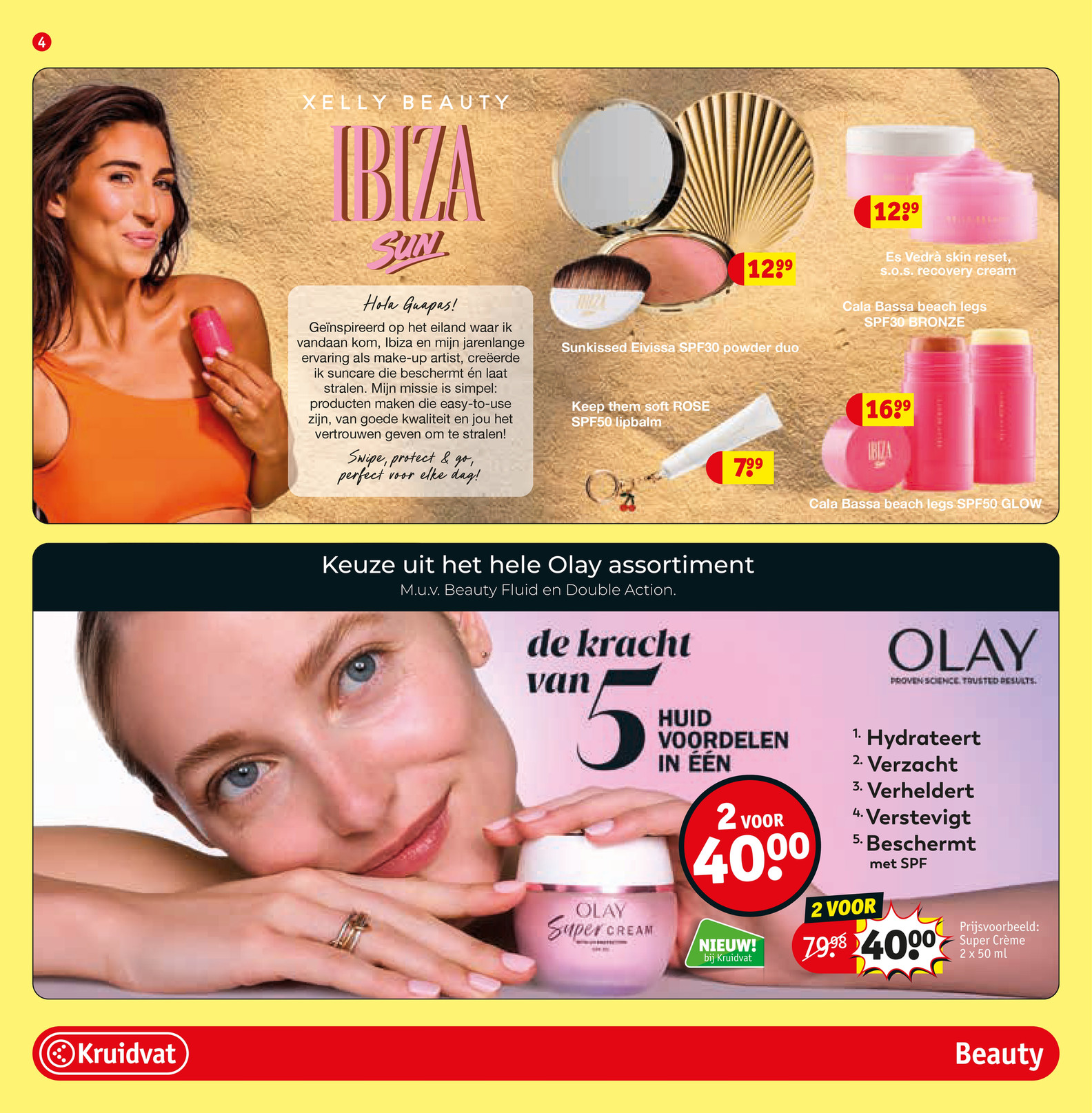 Olay assortiment, gemarkeerd op pagina 4 van de Kruidvat folder