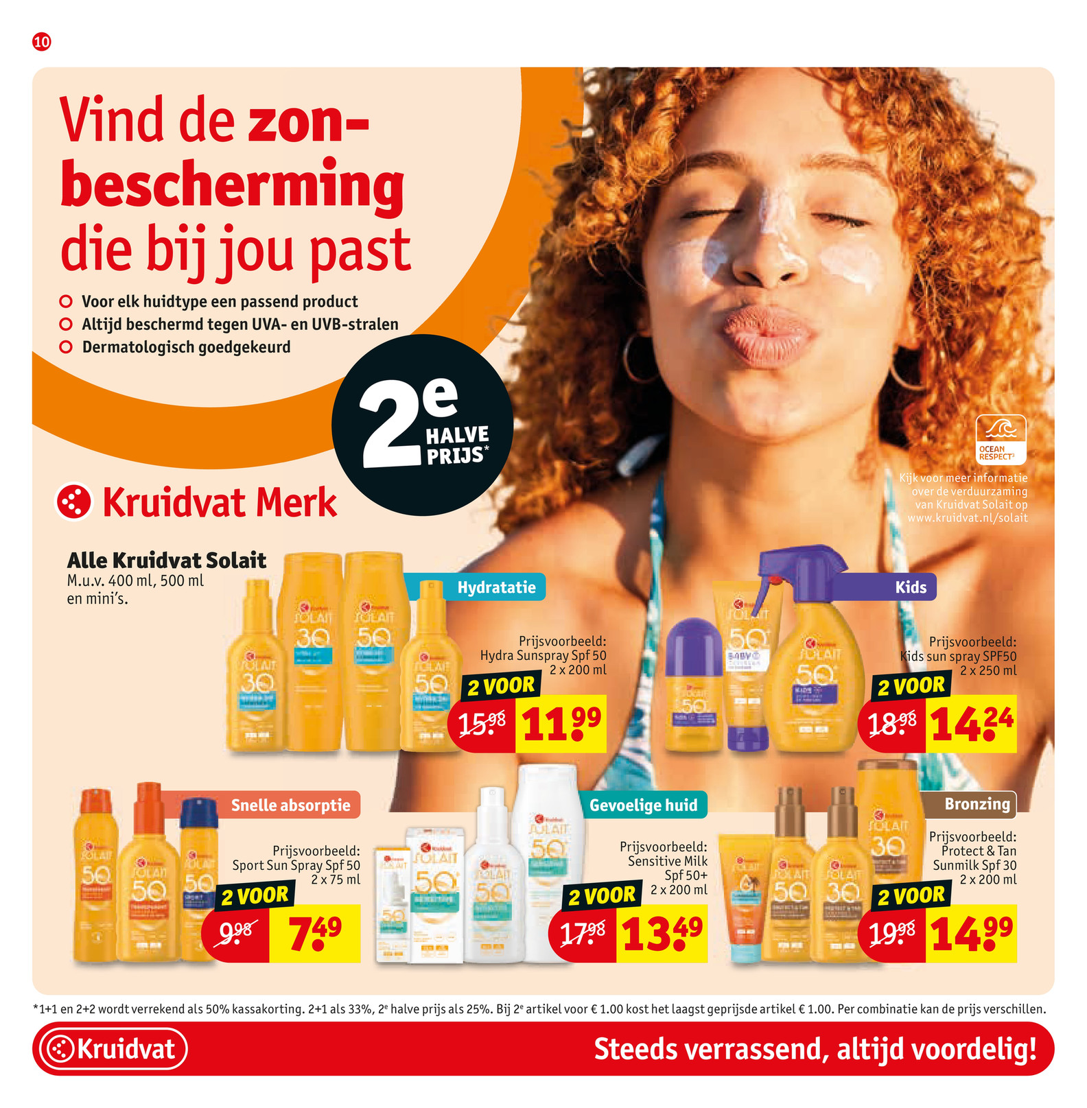 Sensitive Milk Spf 50+, gemarkeerd op pagina 10 van de Kruidvat folder