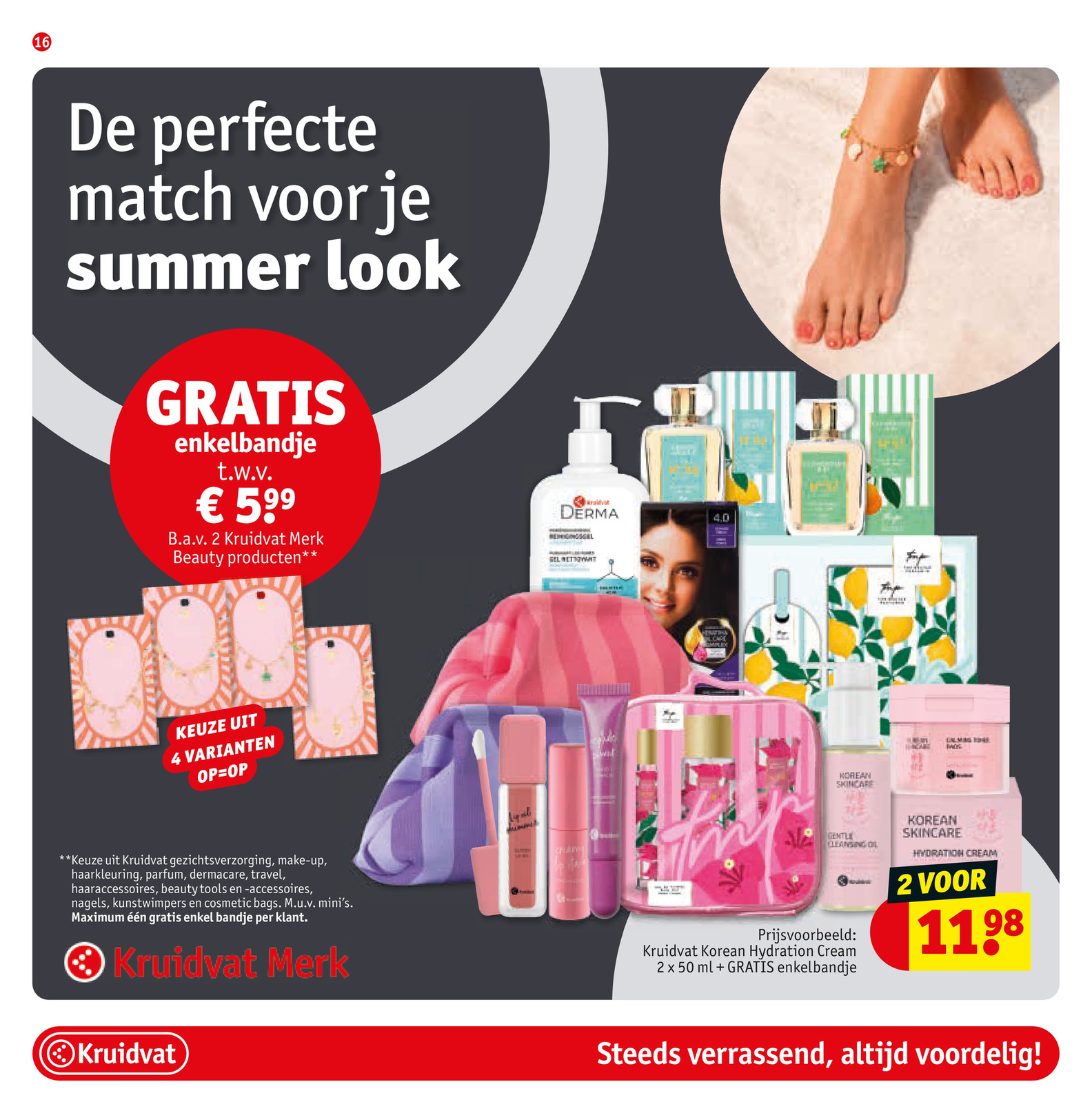 Kruidvat Korean Skincare assortiment, gemarkeerd op pagina 16 van de Kruidvat folder