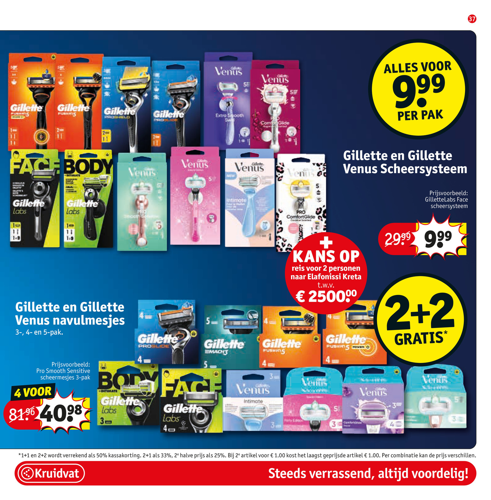 Gillette en Gillette Venus Scheersysteem, gemarkeerd op pagina 37 van de Kruidvat folder