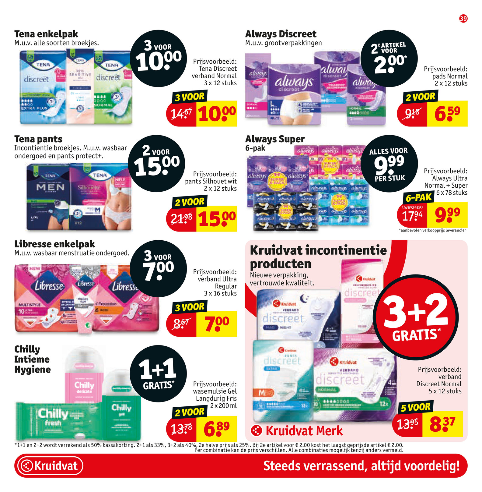 Always Super 6-pak, gemarkeerd op pagina 39 van de Kruidvat folder