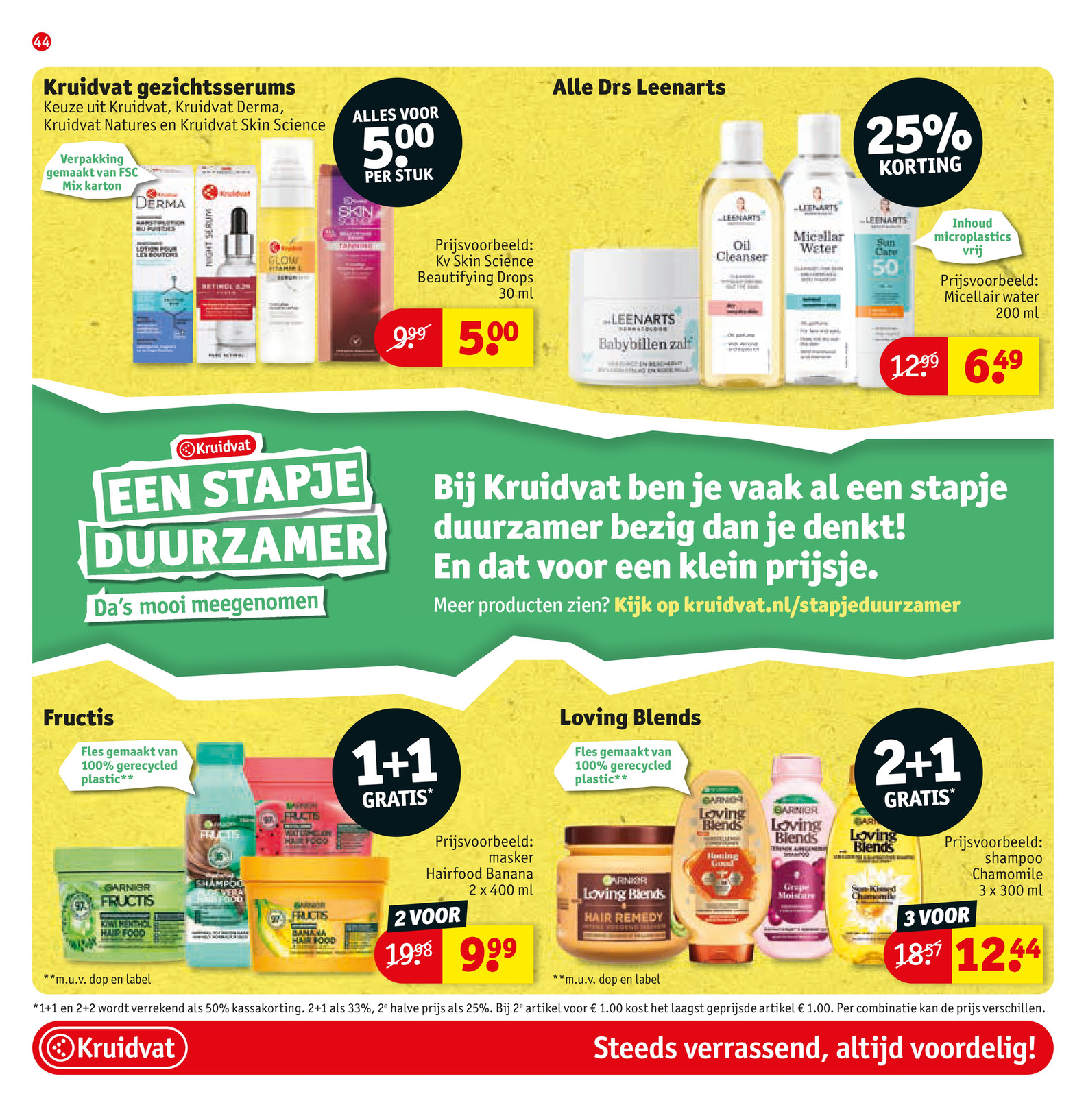 Fructis Hairfood, gemarkeerd op pagina 44 van de Kruidvat folder