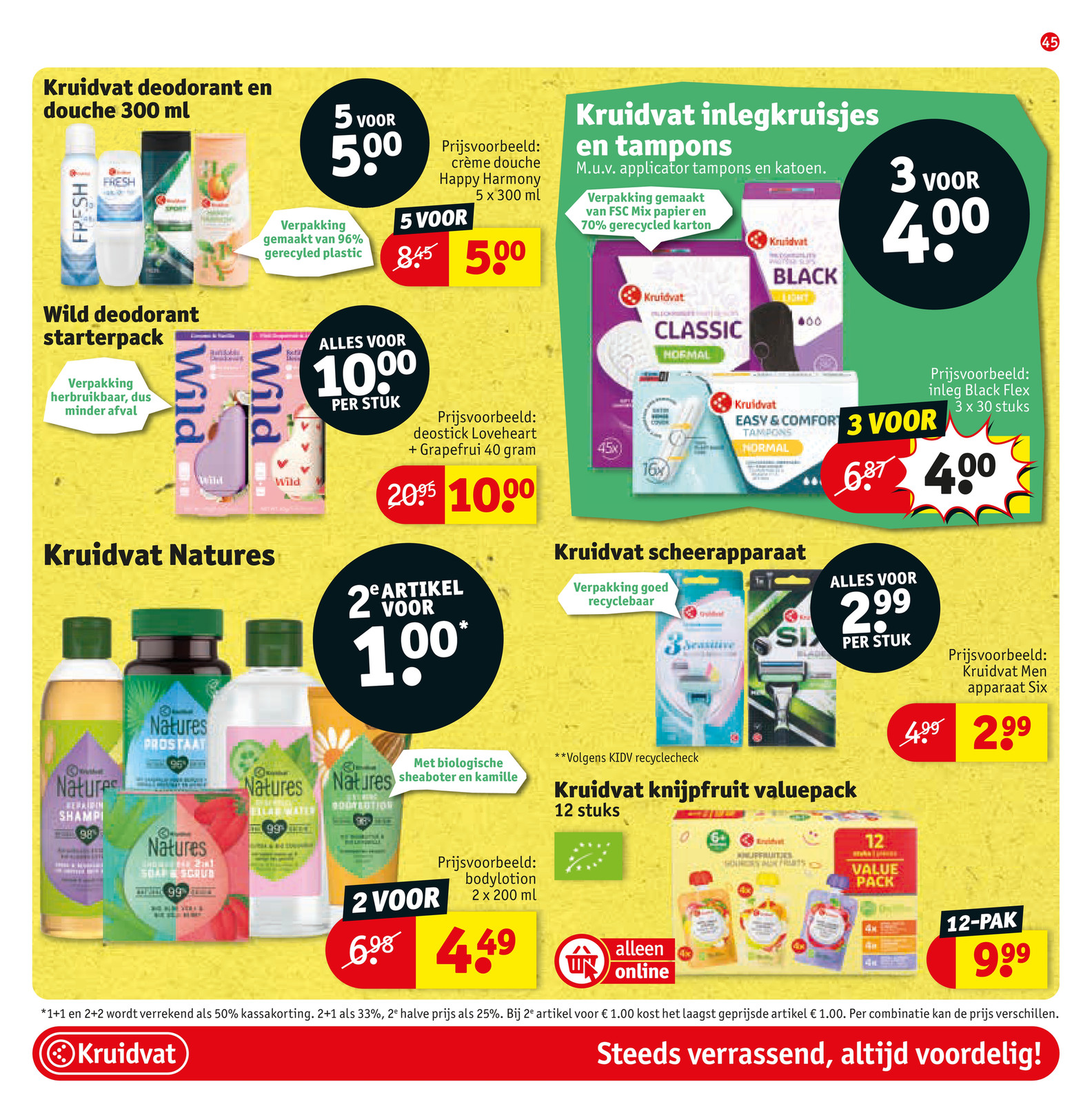 Wild deodorant starterpack, gemarkeerd op pagina 45 van de Kruidvat folder