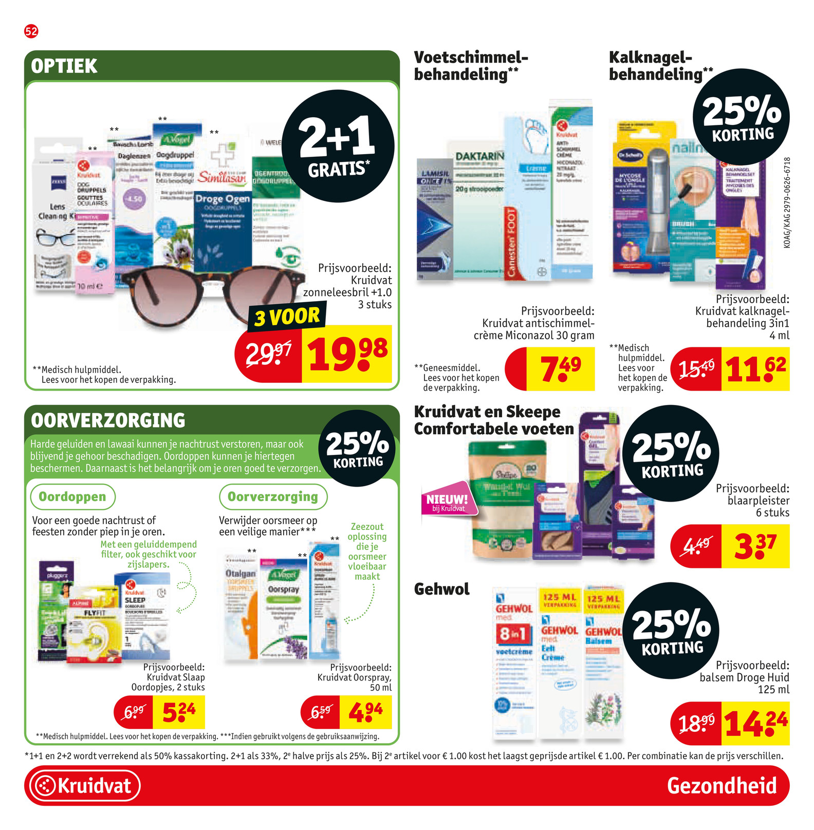 Oogverzorging of Lensvloeistof, gemarkeerd op pagina 54 van de Kruidvat folder