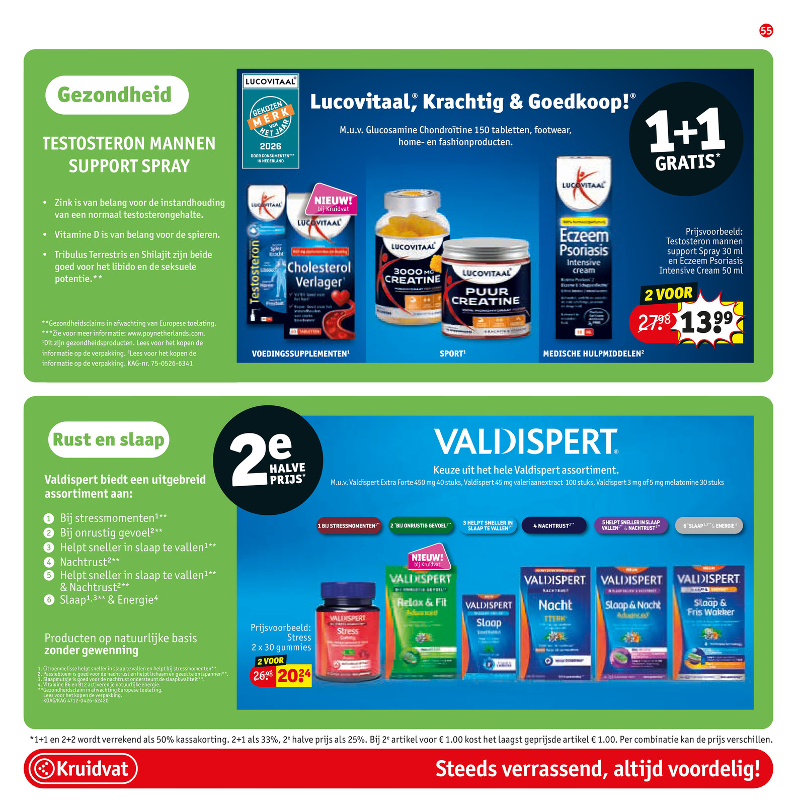 Lucovitaal assortiment, gemarkeerd op pagina 57 van de Kruidvat folder