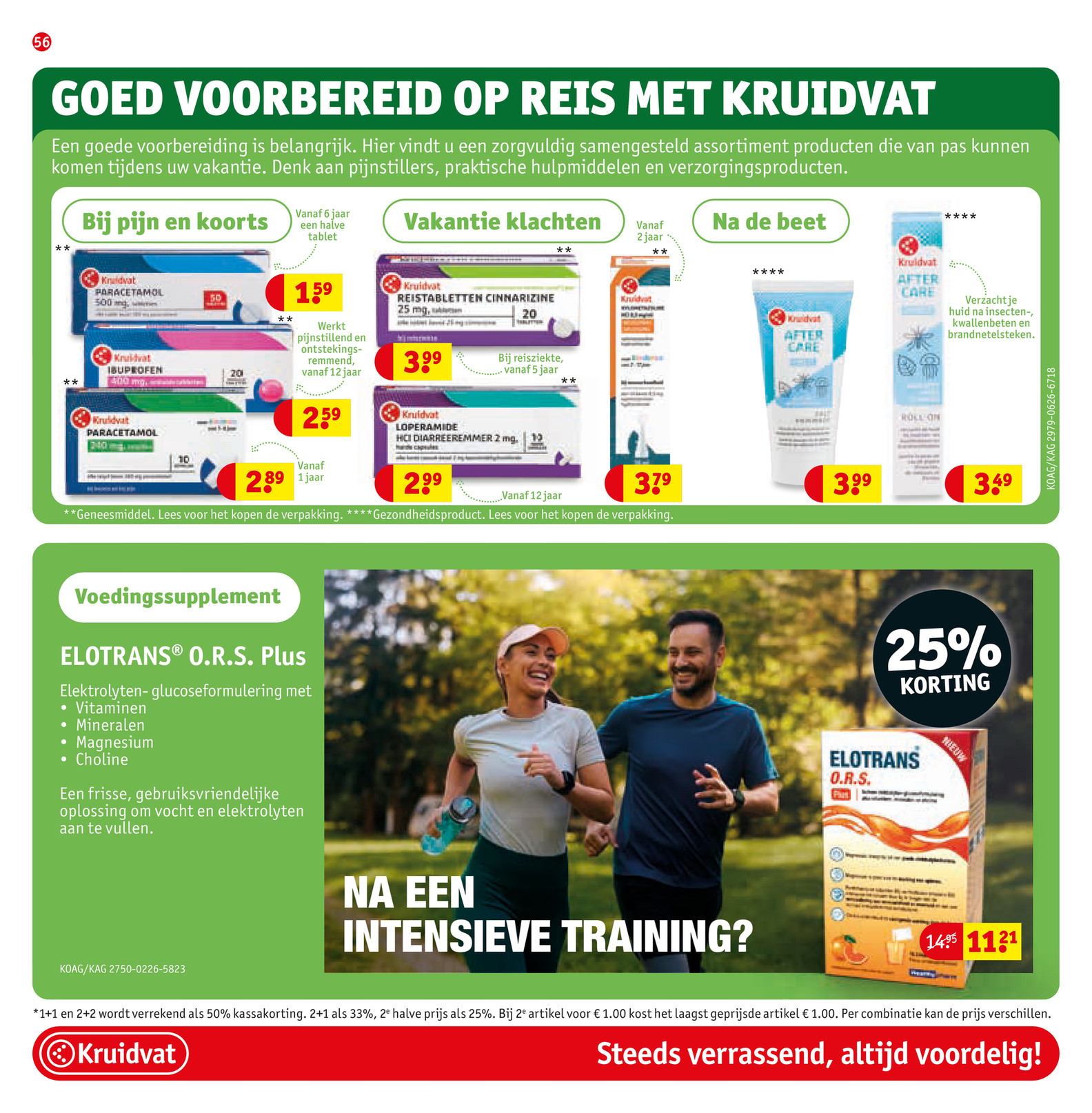 Kruidvat Paracetamol 240mg, gemarkeerd op pagina 58 van de Kruidvat folder