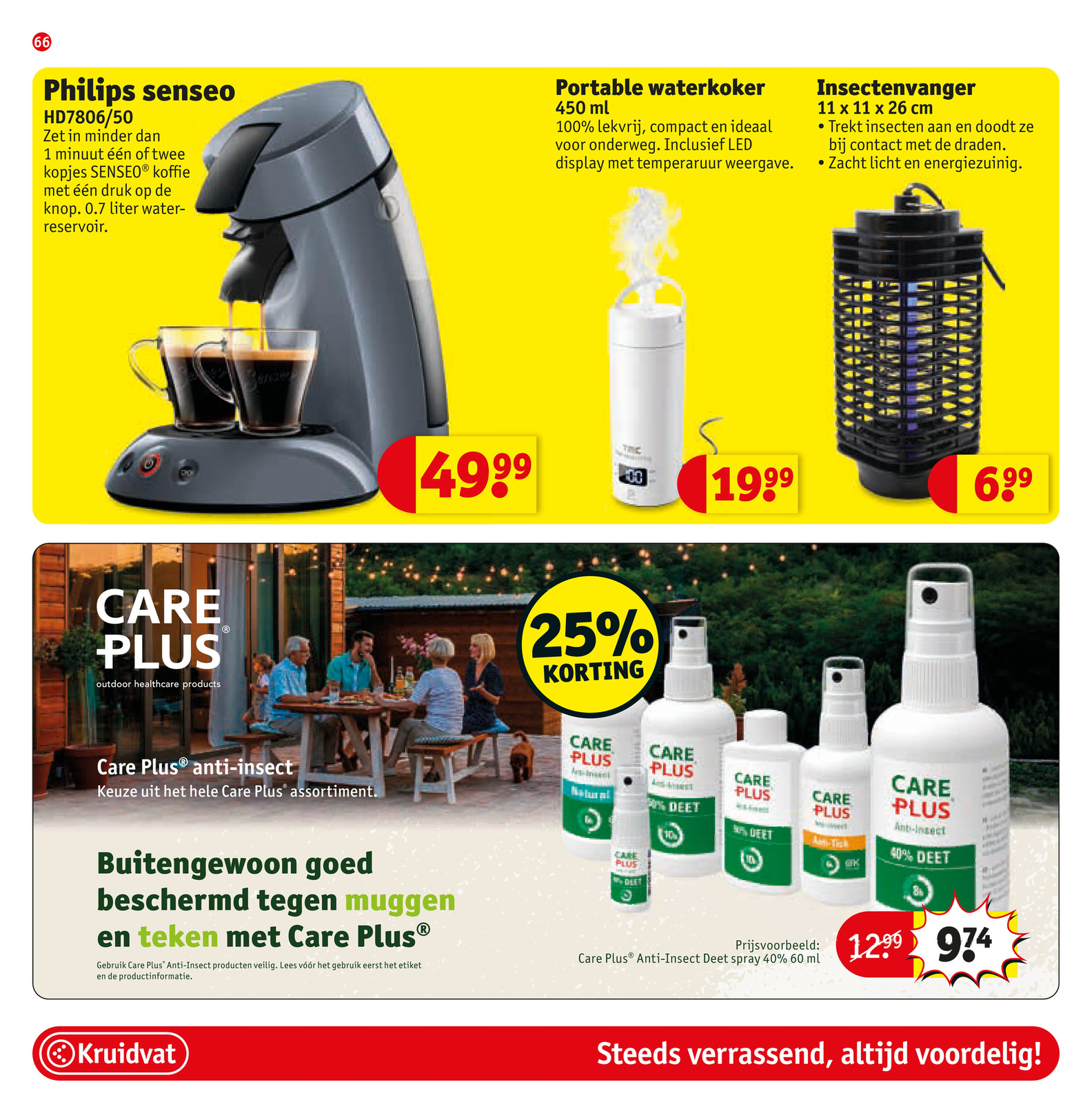 Care Plus Anti-Insect Deet spray, gemarkeerd op pagina 70 van de Kruidvat folder