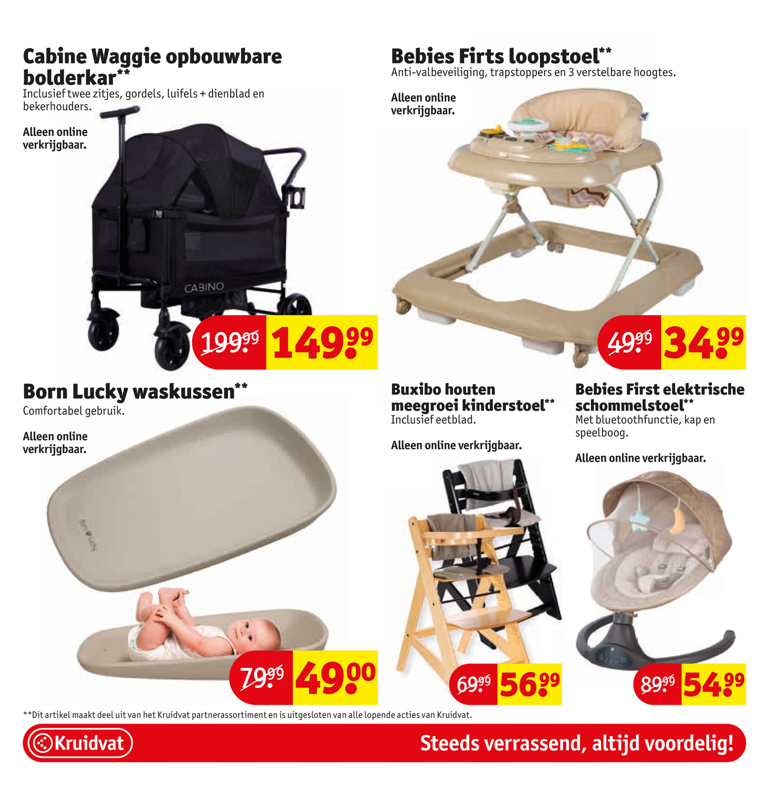 Born Lucky waskussen, gemarkeerd op pagina 77 van de Kruidvat folder