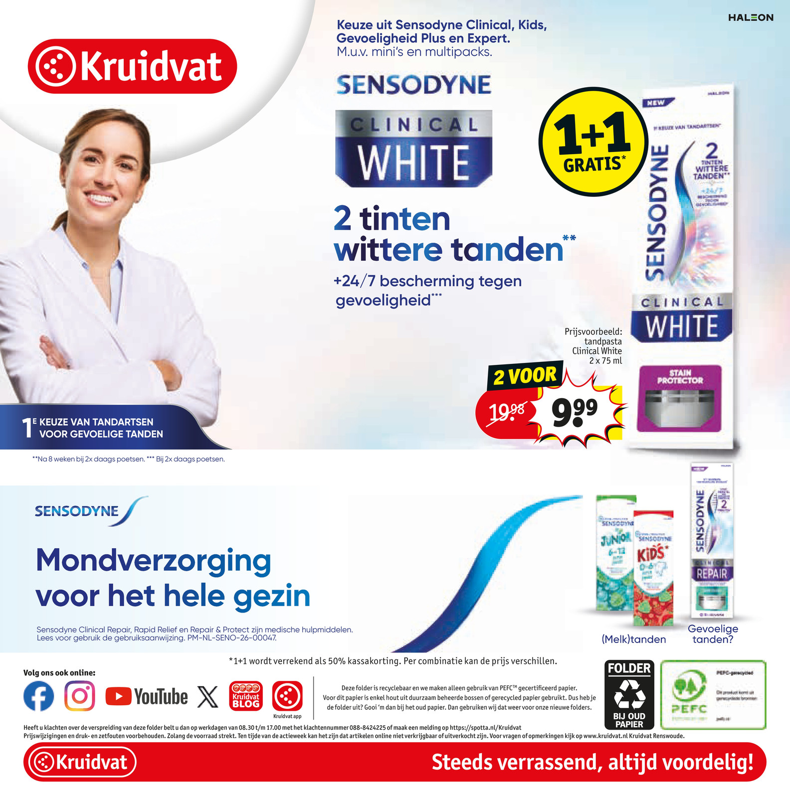 Sensodyne Clinical White, gemarkeerd op pagina 80 van de Kruidvat folder