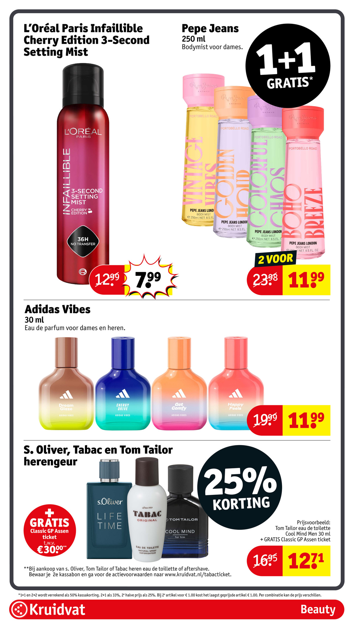 Vibes Eau de parfum, gemarkeerd op pagina 3 van de Kruidvat folder