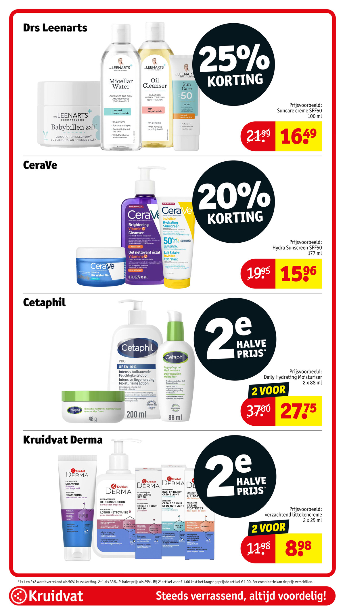Verzachtend littekencrème, gemarkeerd op pagina 9 van de Kruidvat folder
