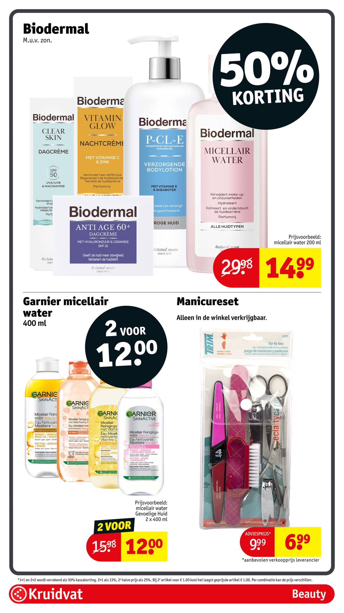 Biodermal gezichtsverzorging, gemarkeerd op pagina 11 van de Kruidvat folder
