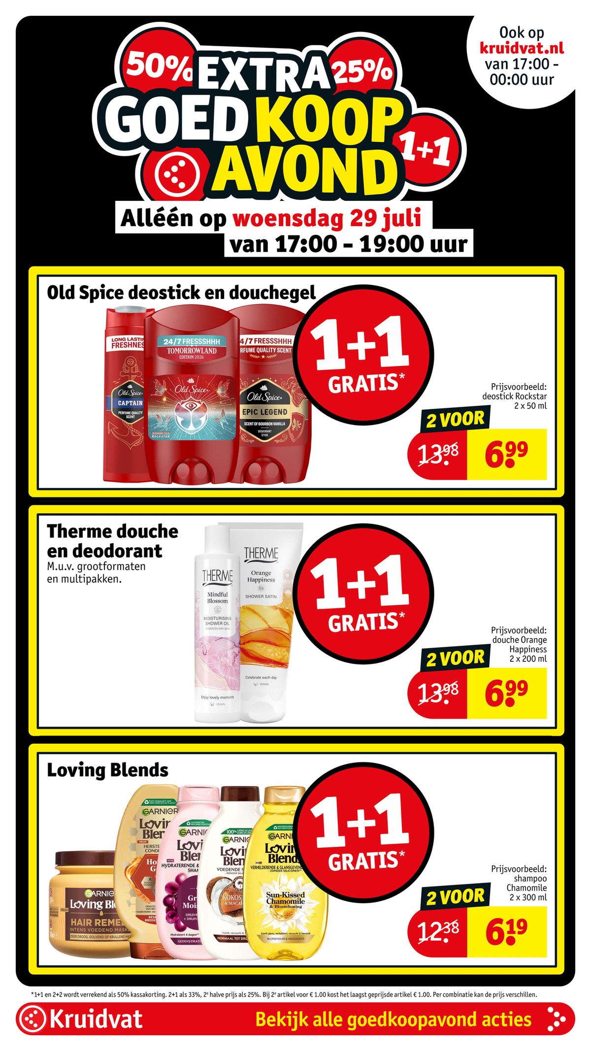 Garnier Loving Blends shampoo en haarmasker, gemarkeerd op pagina 13 van de Kruidvat folder