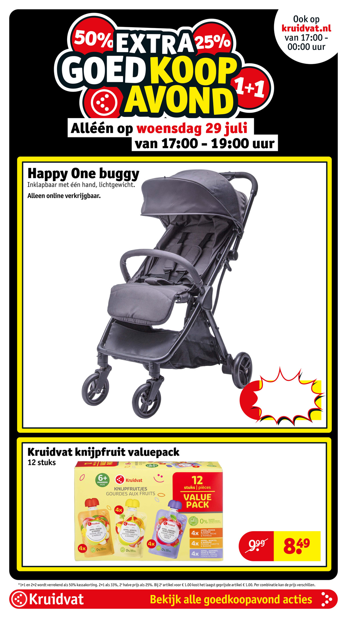 Kruidvat knijpfruit valuepack, gemarkeerd op pagina 20 van de Kruidvat folder