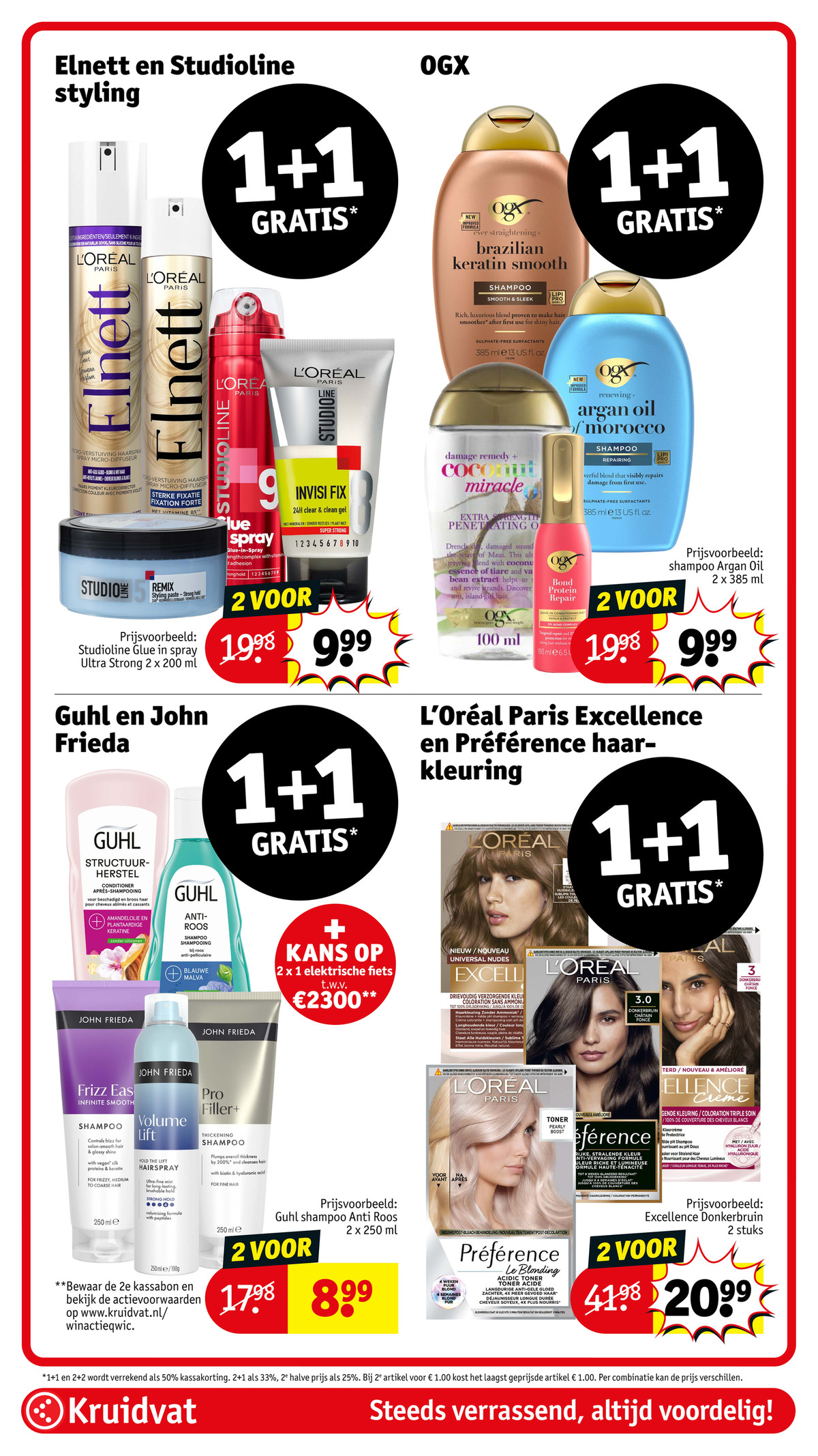 Shampoo en haarverzorging, gemarkeerd op pagina 27 van de Kruidvat folder