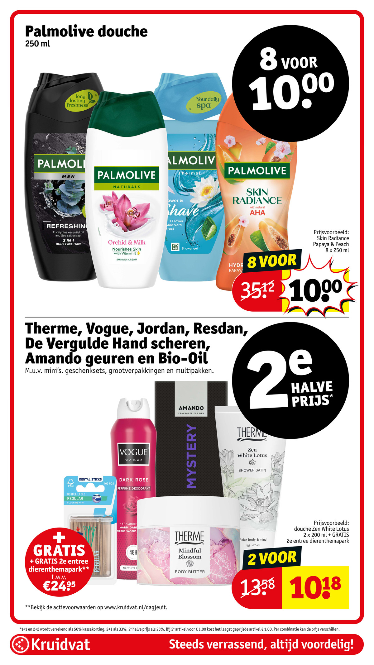 Palmolive douchegel, gemarkeerd op pagina 36 van de Kruidvat folder