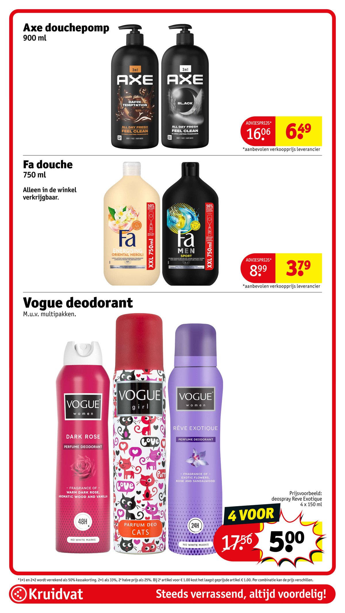 Fa douche 750 ml, gemarkeerd op pagina 39 van de Kruidvat folder