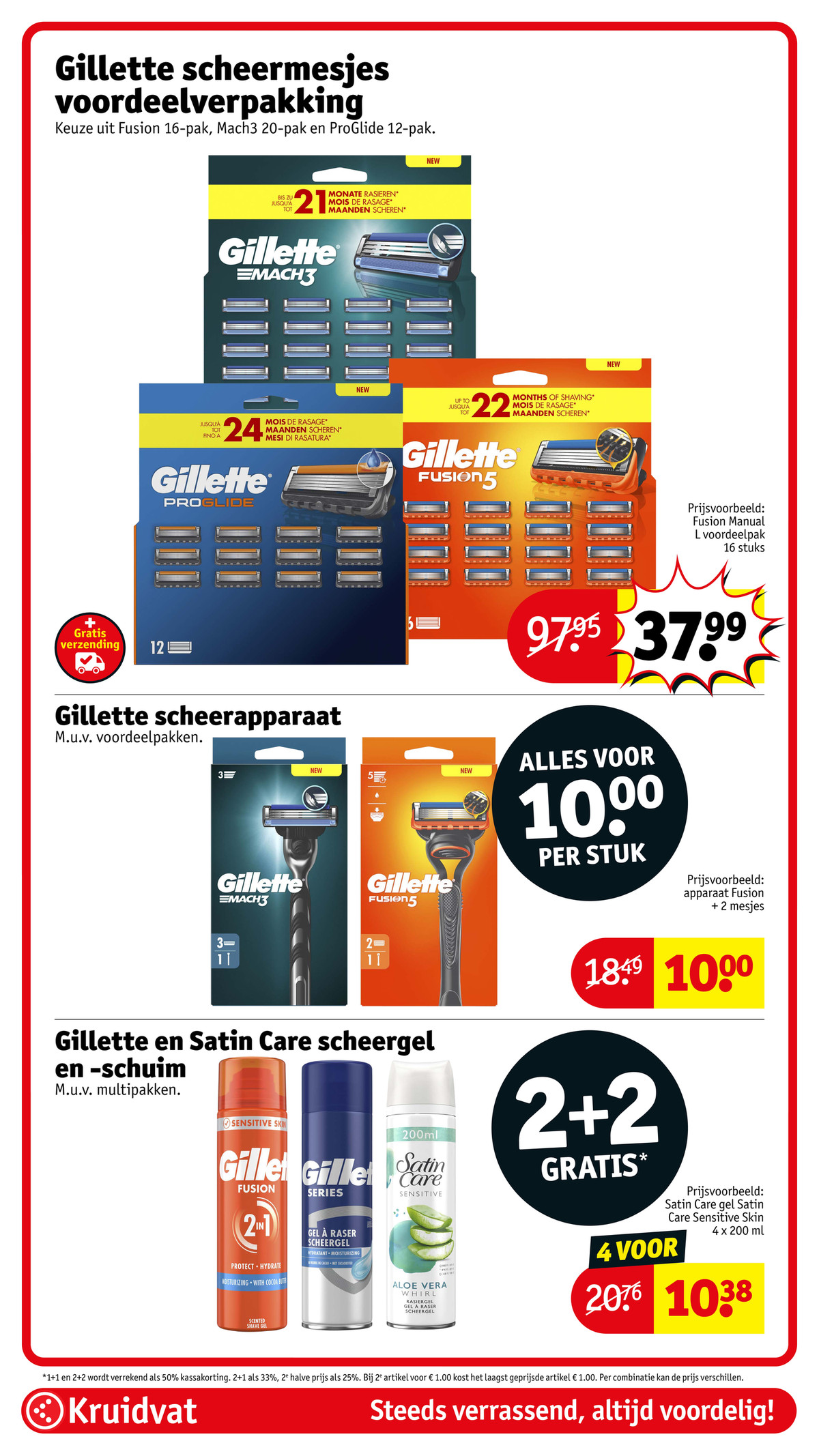 Gillette scheerapparaat, gemarkeerd op pagina 46 van de Kruidvat folder