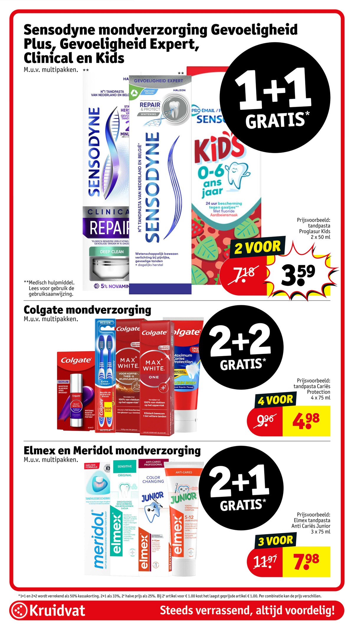 Sensodyne mondverzorging, gemarkeerd op pagina 56 van de Kruidvat folder