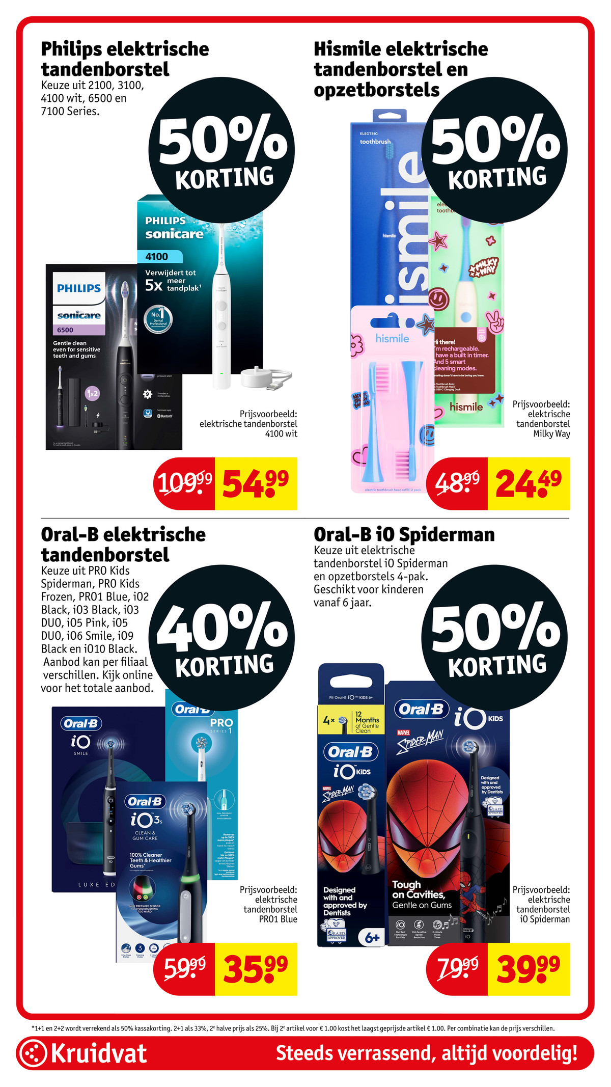 Philips elektrische tandenborstel, gemarkeerd op pagina 58 van de Kruidvat folder