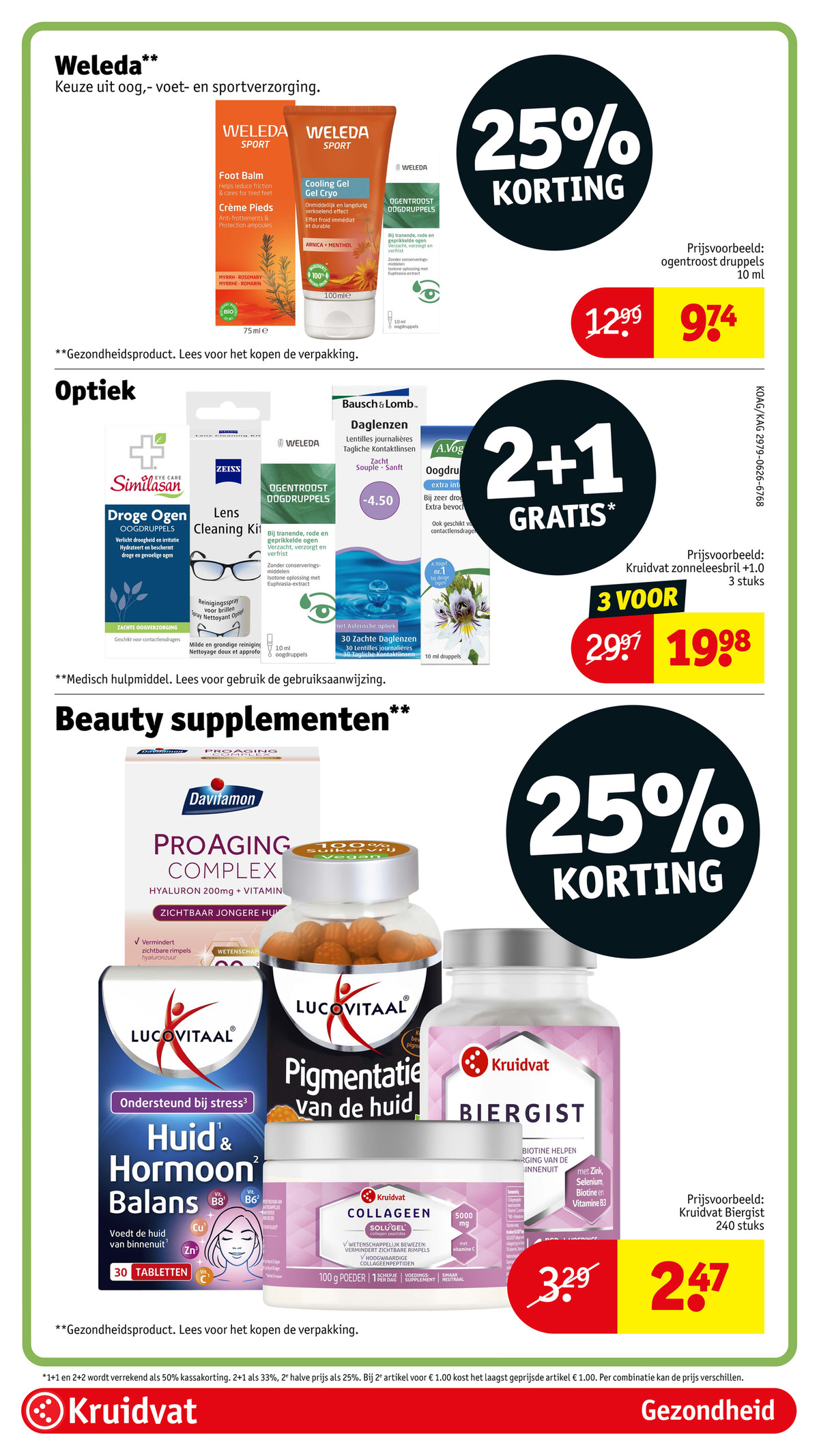 Beauty supplementen, gemarkeerd op pagina 64 van de Kruidvat folder